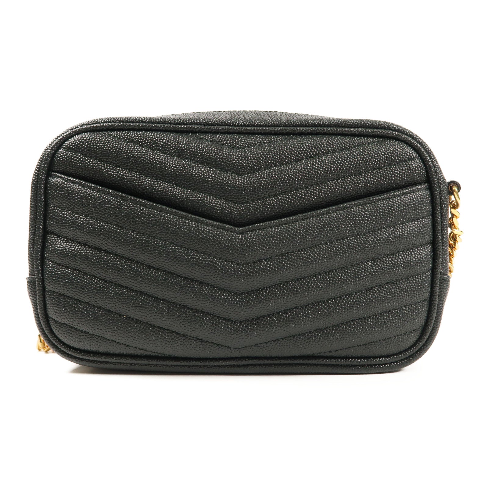 YVES SAINT LAURENT 牛皮皮革Shoulder Bag金扣鏈帶肩背袋