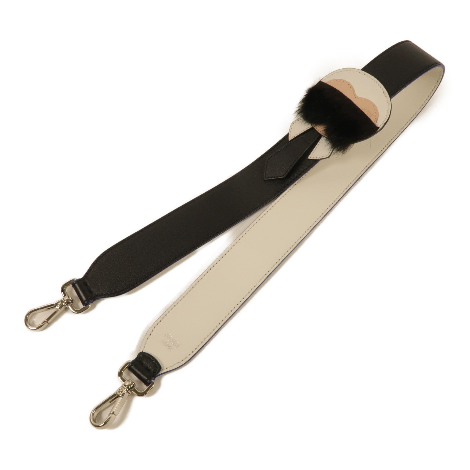 FENDI 牛皮皮革Shoulder Strap銀扣肩帶