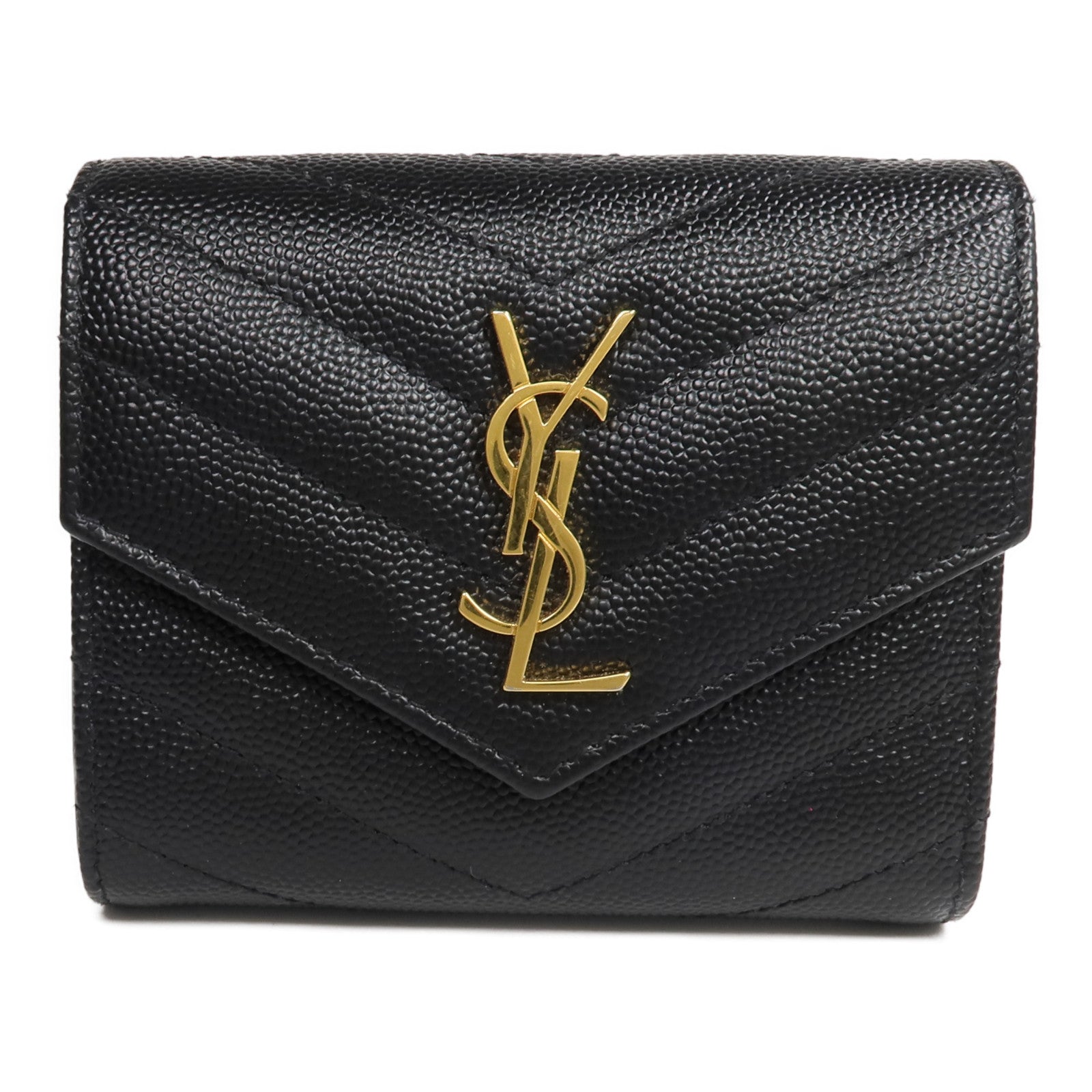 SAINT LAURENT 牛皮皮革Three-fold Wallet錢包
