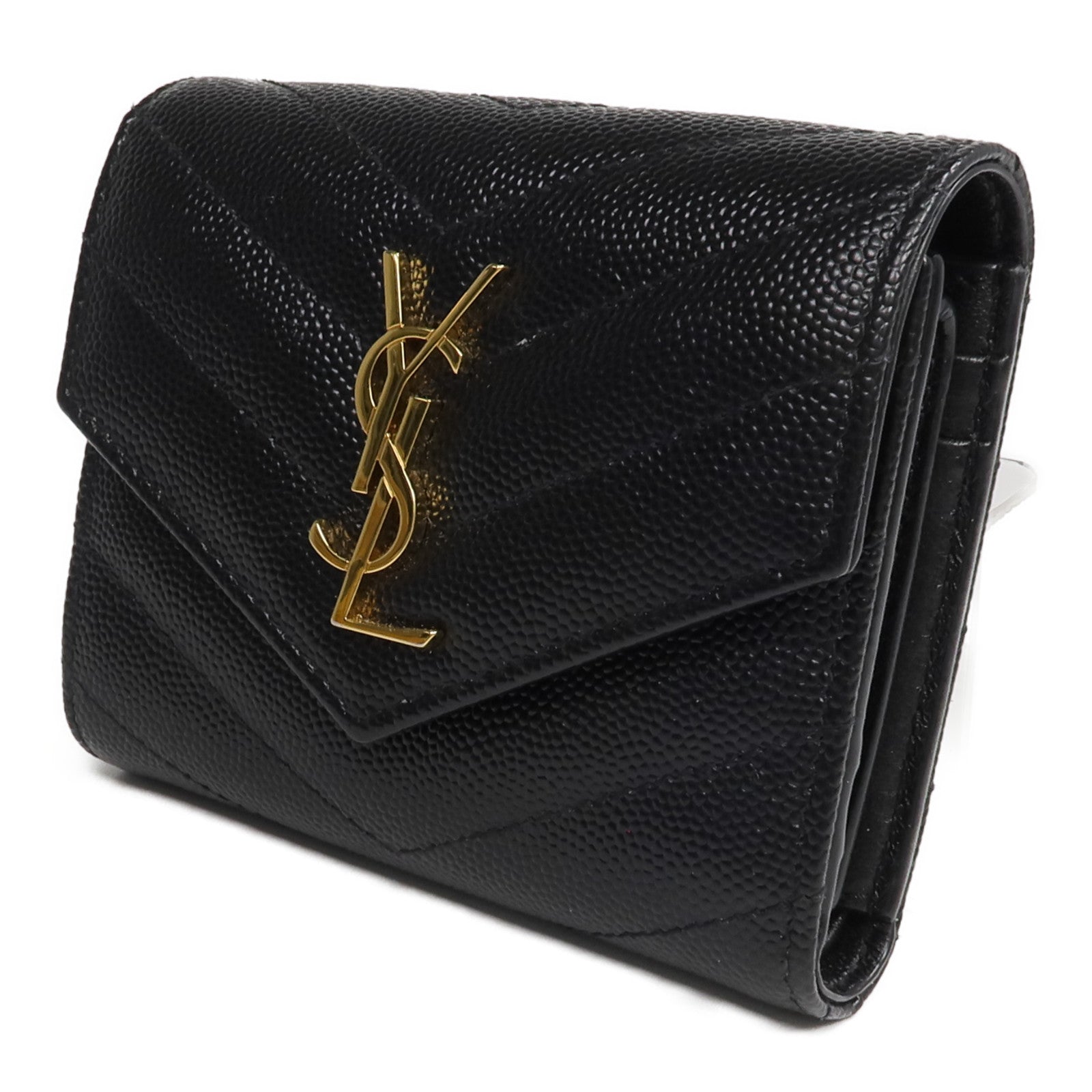 SAINT LAURENT 牛皮皮革Three-fold Wallet錢包