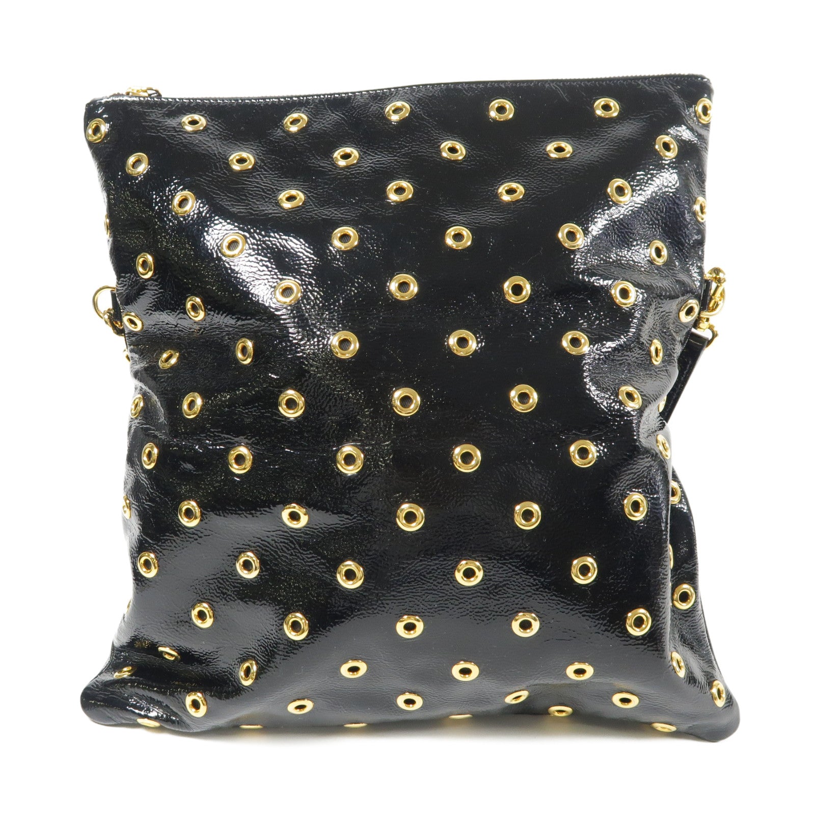 Valentino 漆皮皮革Shoulder Bag金扣肩背袋