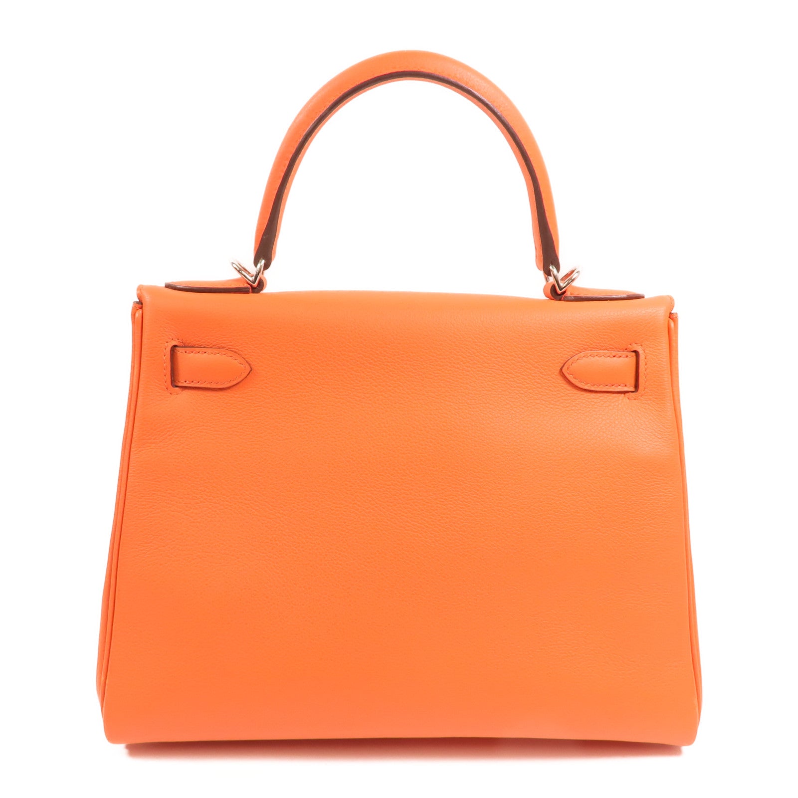 HERMES Evercolor皮革Kelly 28銀扣手挽肩背兩用袋Rose Texas