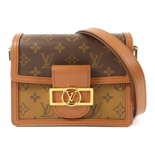 LOUIS VUITTON Monogram Reverse Mini Dauphine金扣肩背袋