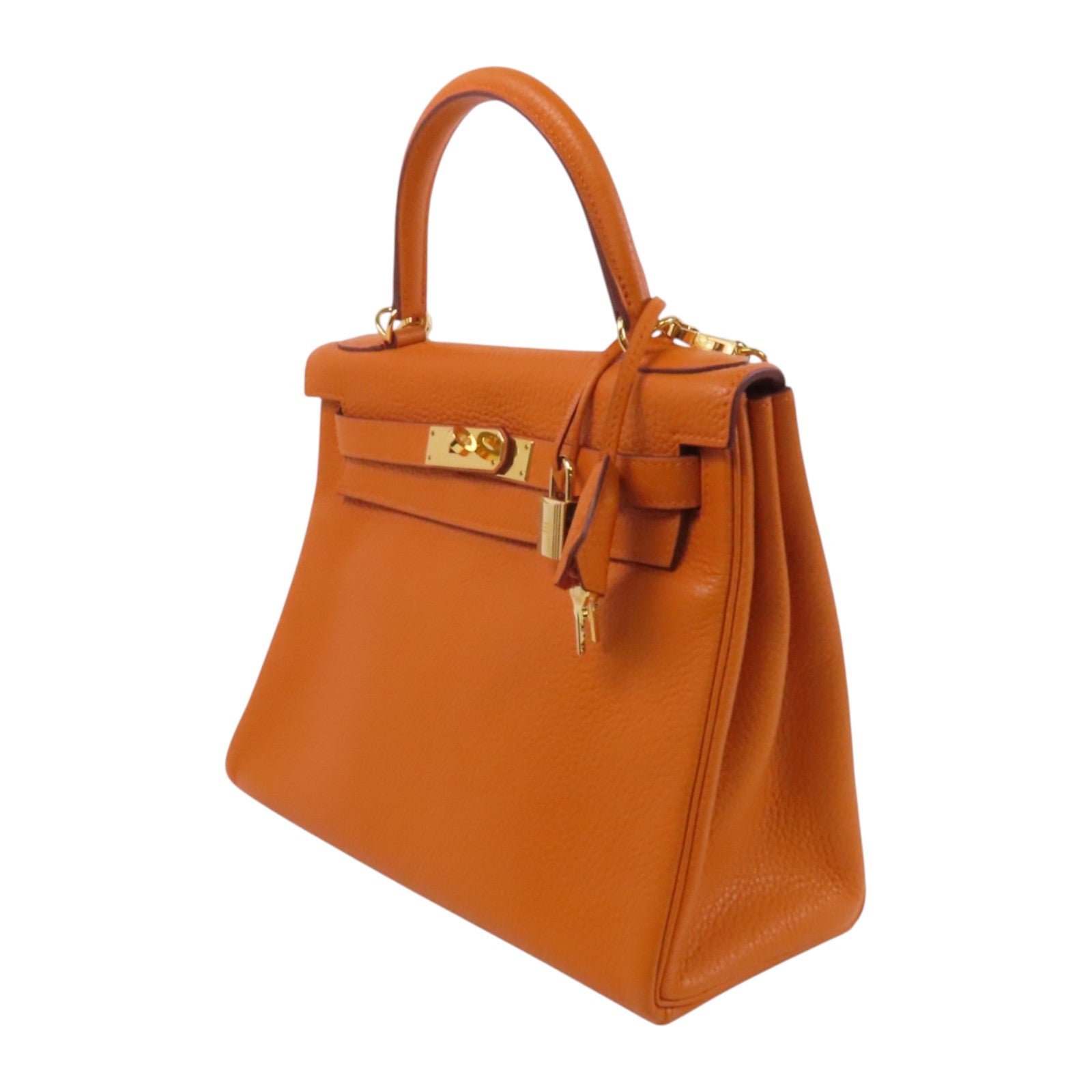 HERMES Clemence皮革Kelly 28金扣手挽肩背兩用袋