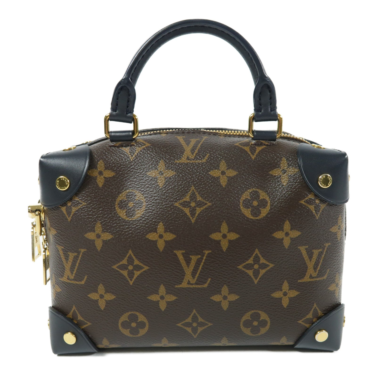 LOUIS VUITTON Monogram Petite Malle Souple金扣手挽肩背兩用袋