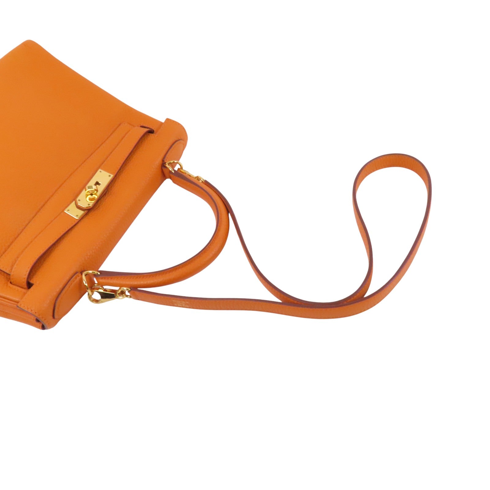 HERMES Clemence皮革Kelly 28金扣手挽肩背兩用袋