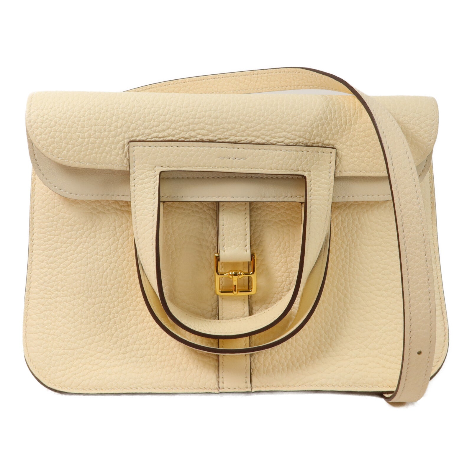 HERMES Clemence皮革Halzan 25手挽肩背兩用袋Nata