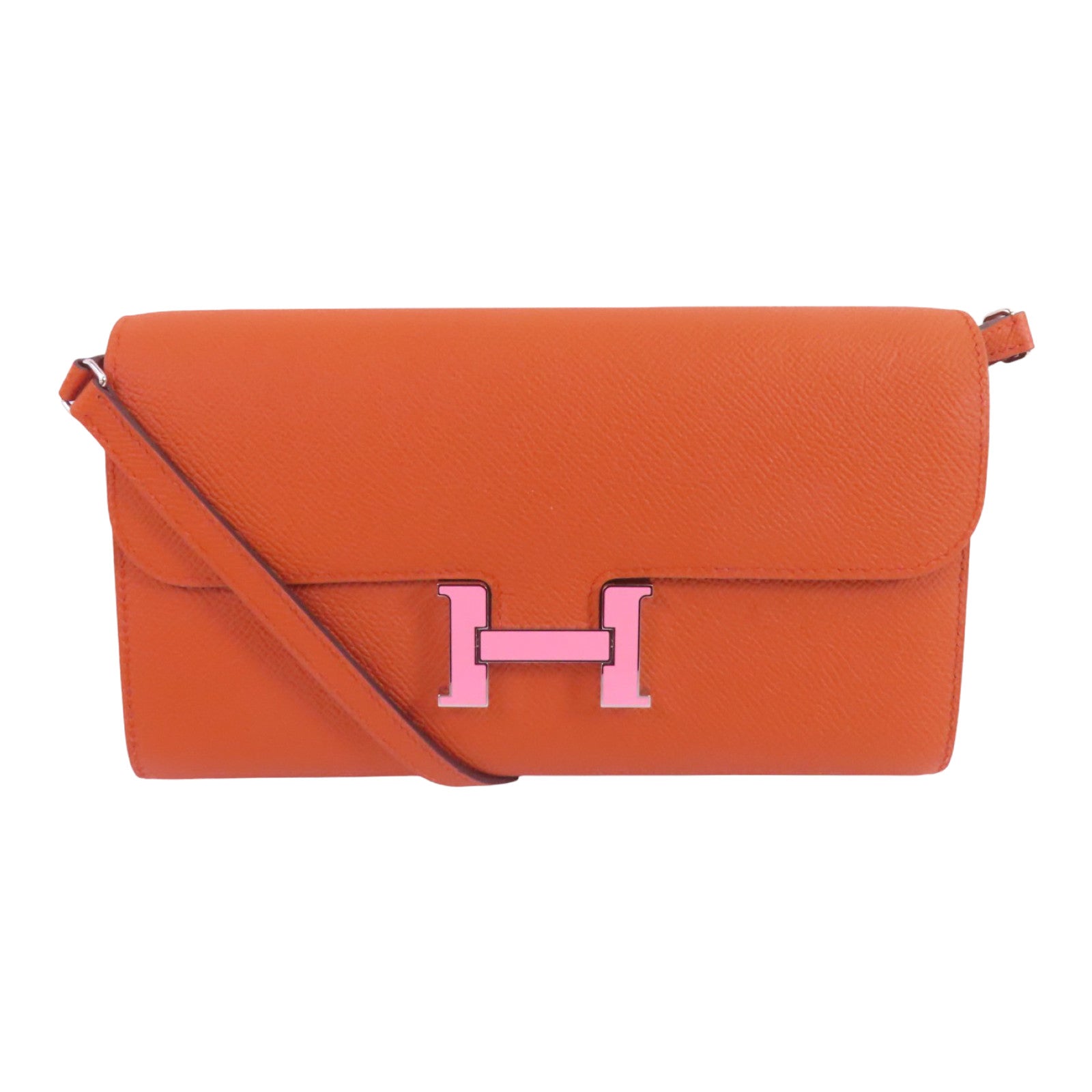 HERMES Epsom皮革Constance To Go銀扣肩背袋