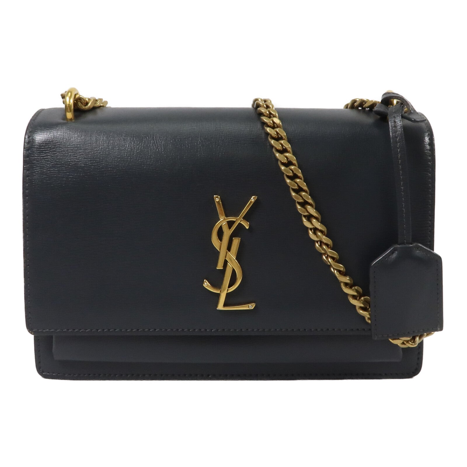 SAINT LAURENT 牛皮皮革Sunset Medium鏈帶肩背袋