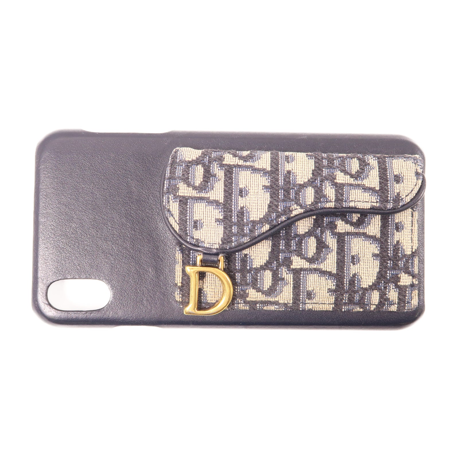 Dior 【激減優惠】皮革/帆布iphone 10 Case金扣黑色/藍色