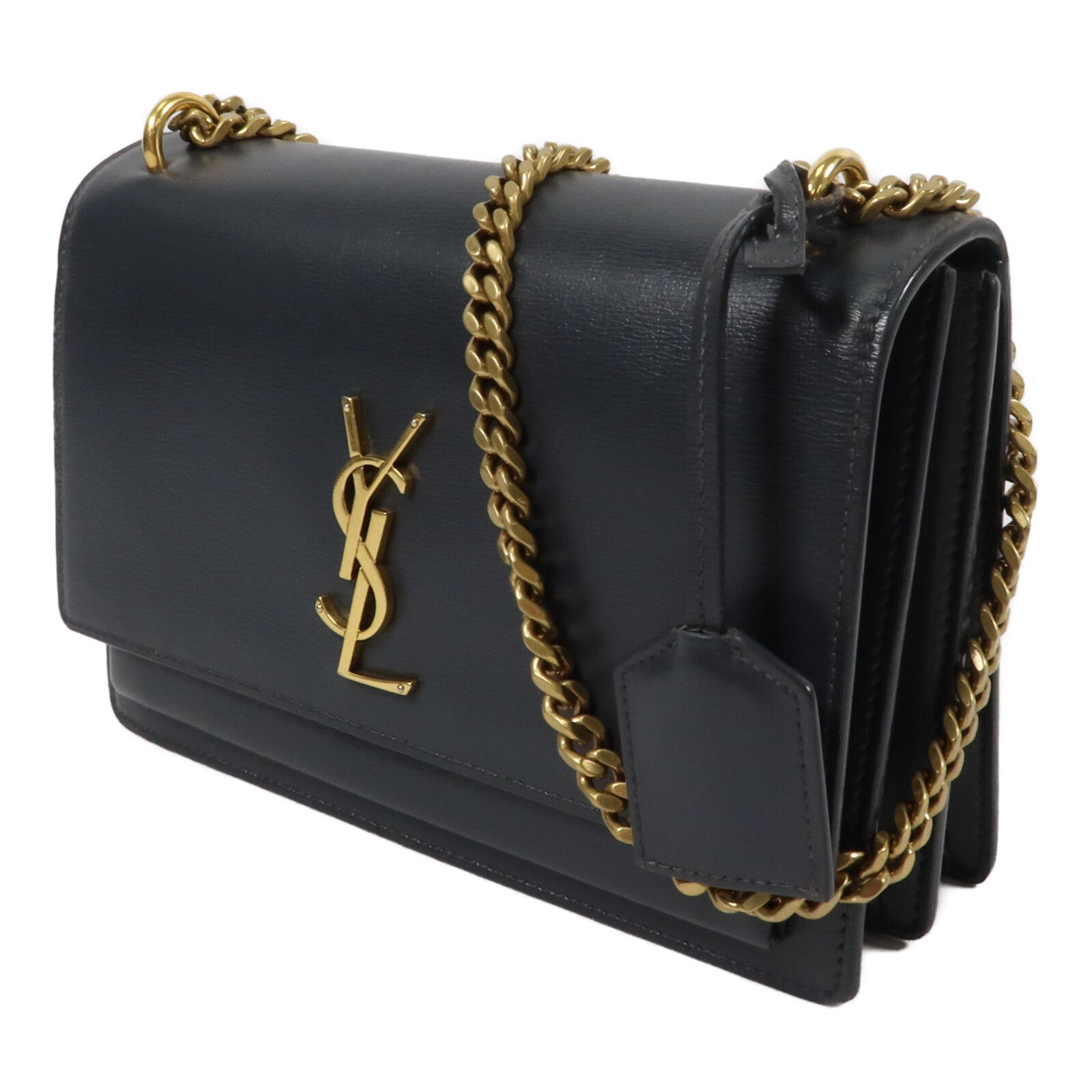 SAINT LAURENT 牛皮皮革Sunset Medium鏈帶肩背袋
