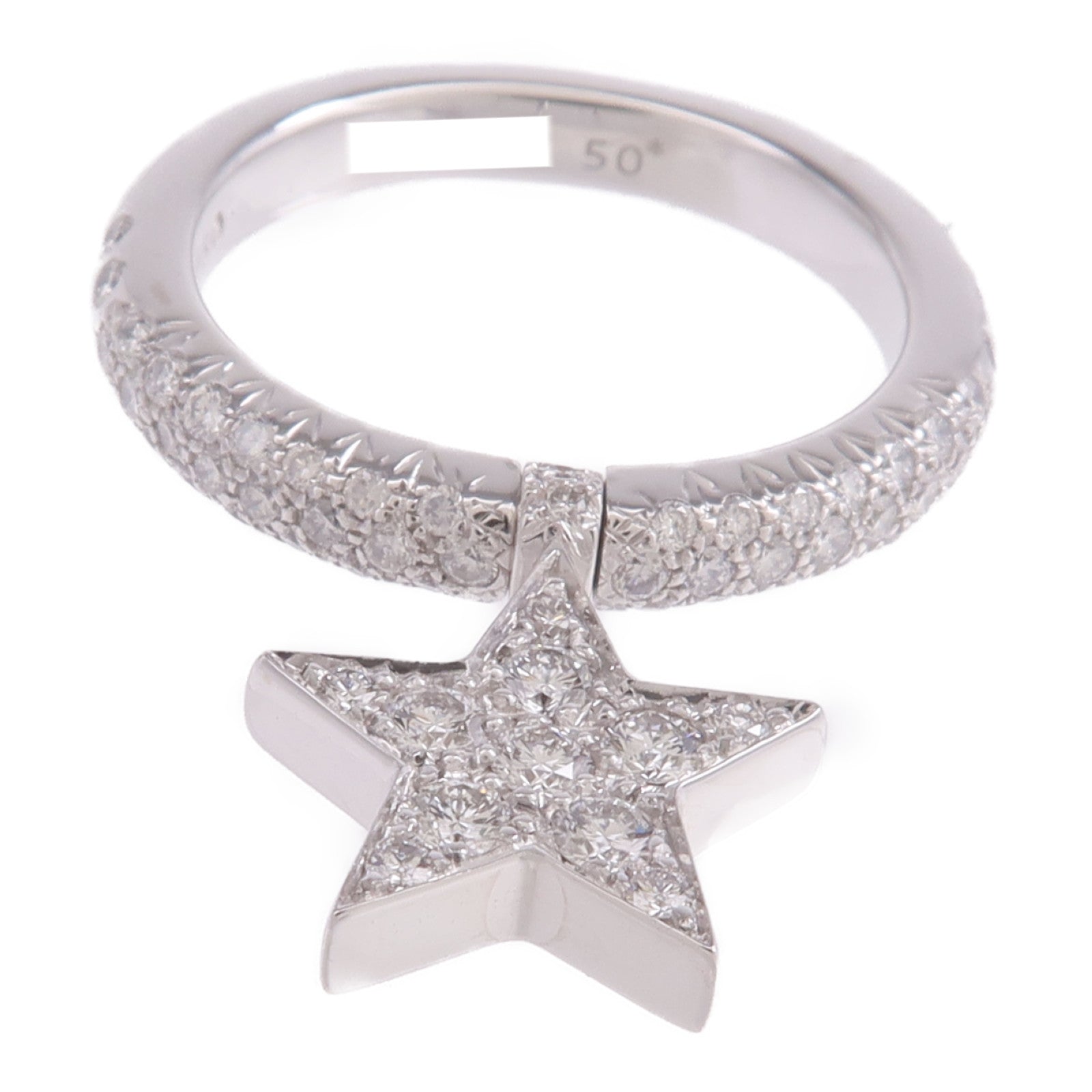 CHANEL 18K白金Comet Star Ring鑽石戒指US#5.75