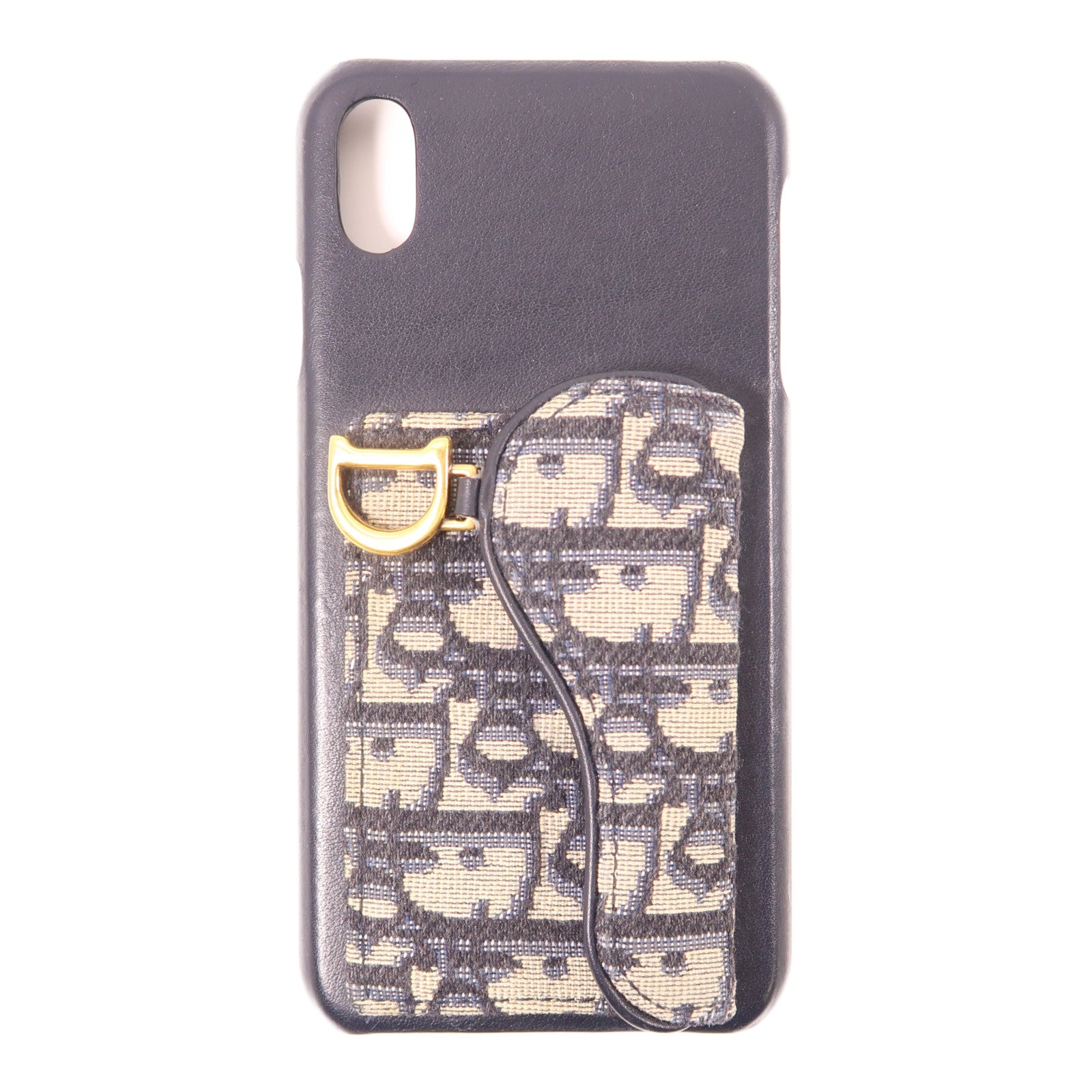Dior 【激減優惠】皮革/帆布iphone 10 Case金扣黑色/藍色