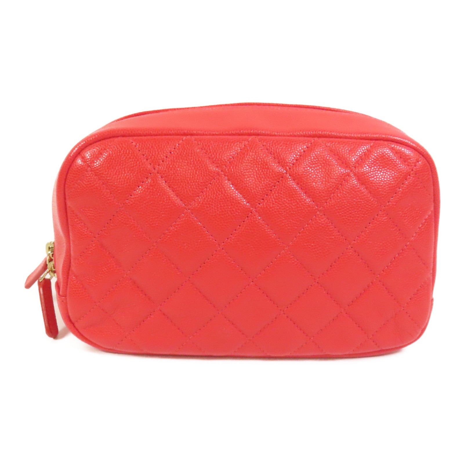 CHANEL 牛皮皮革Pouch金扣手拿包