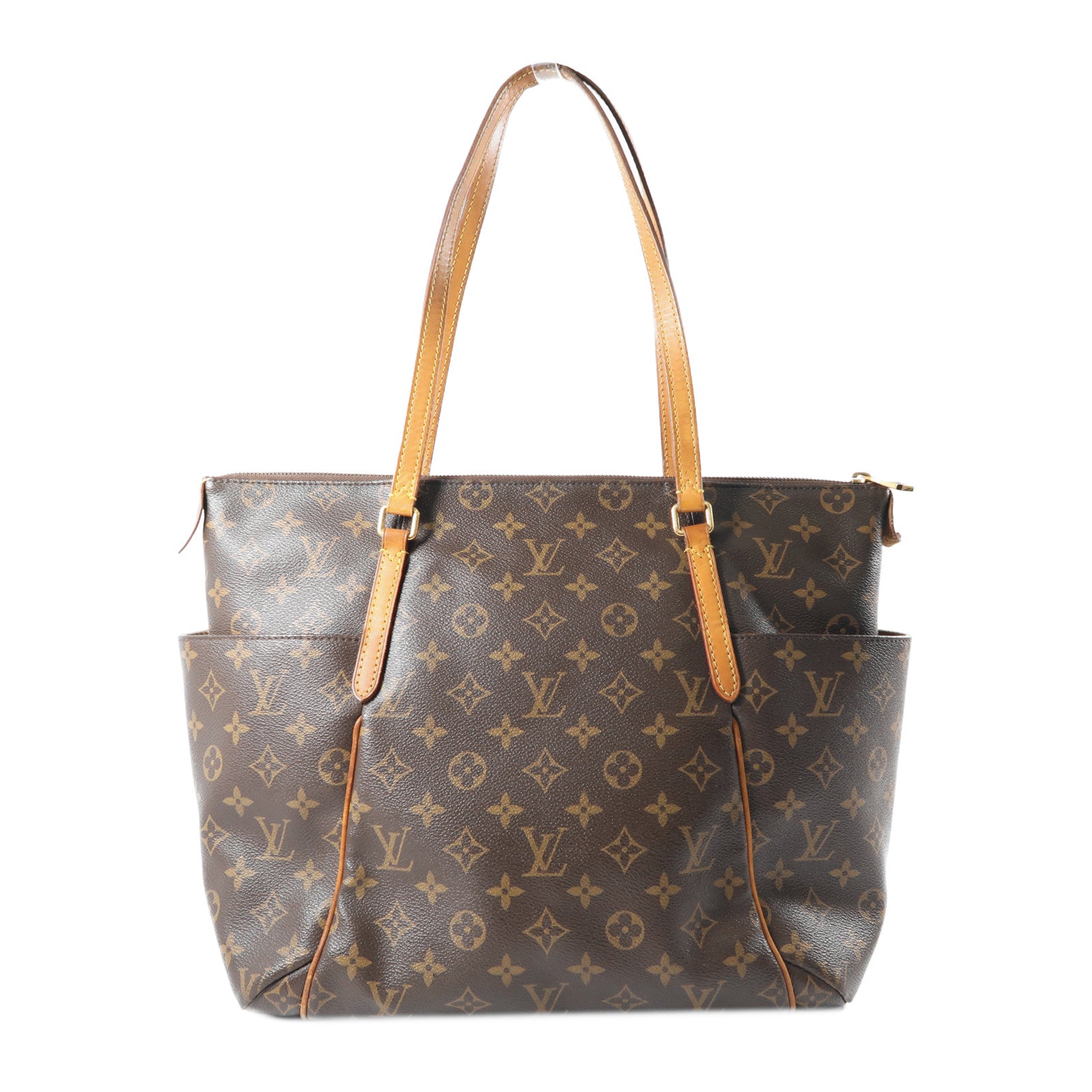 LOUIS VUITTON Monogram Totally MM金扣肩背袋棕色