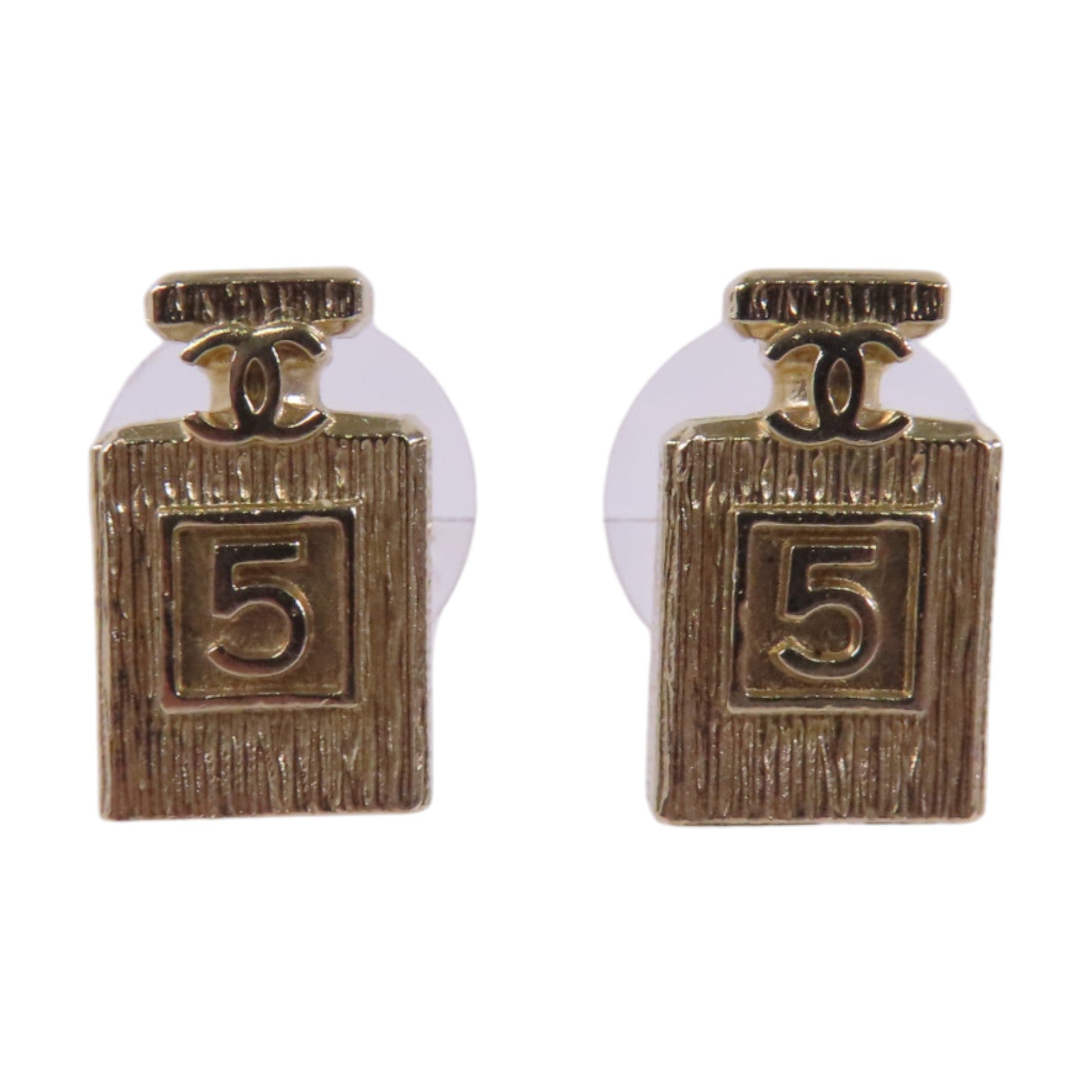 CHANEL 【激減優惠】金屬Chanel No.5 Earrings金扣耳環