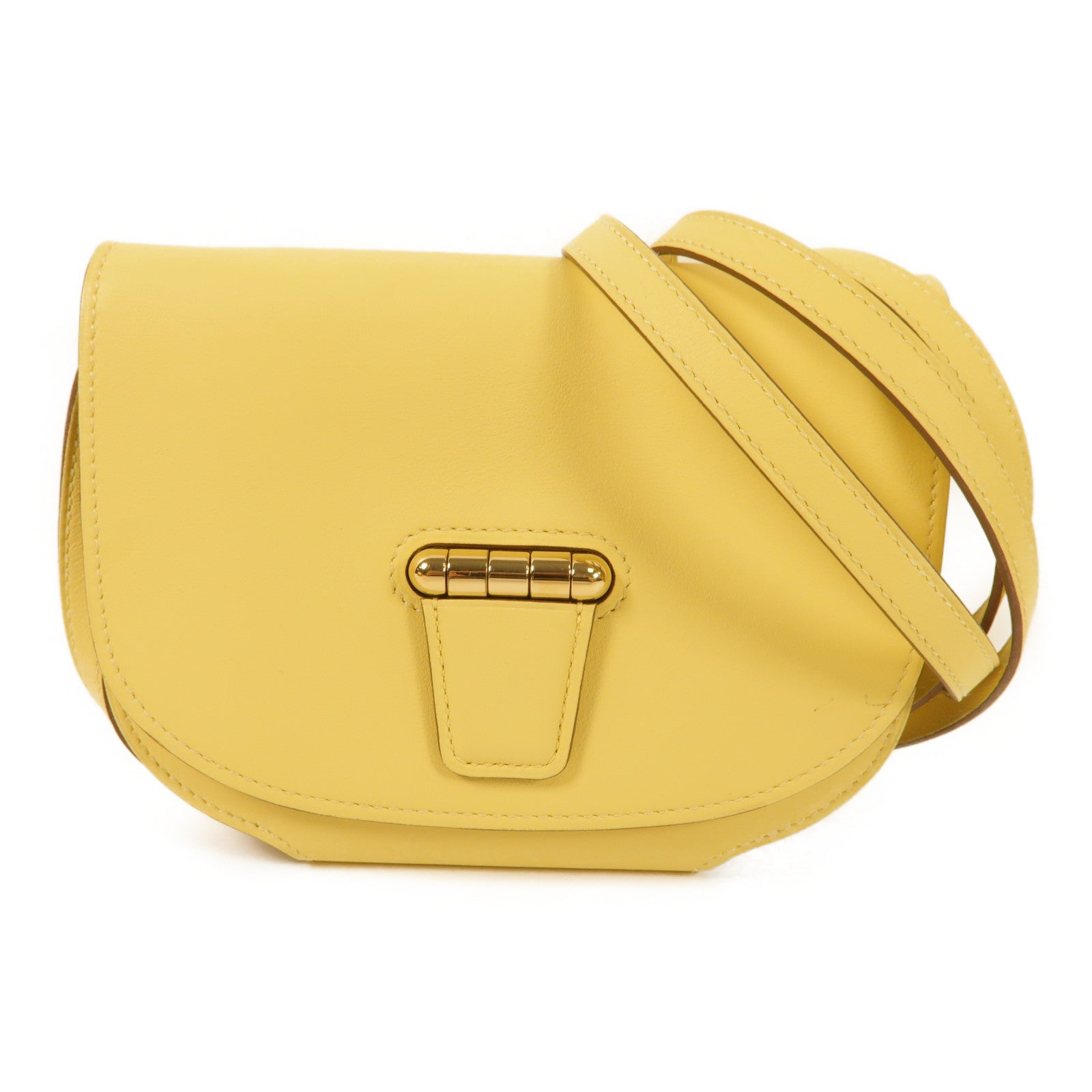 HERMES Swift皮革Mini Convoyeur金扣肩背袋Lime