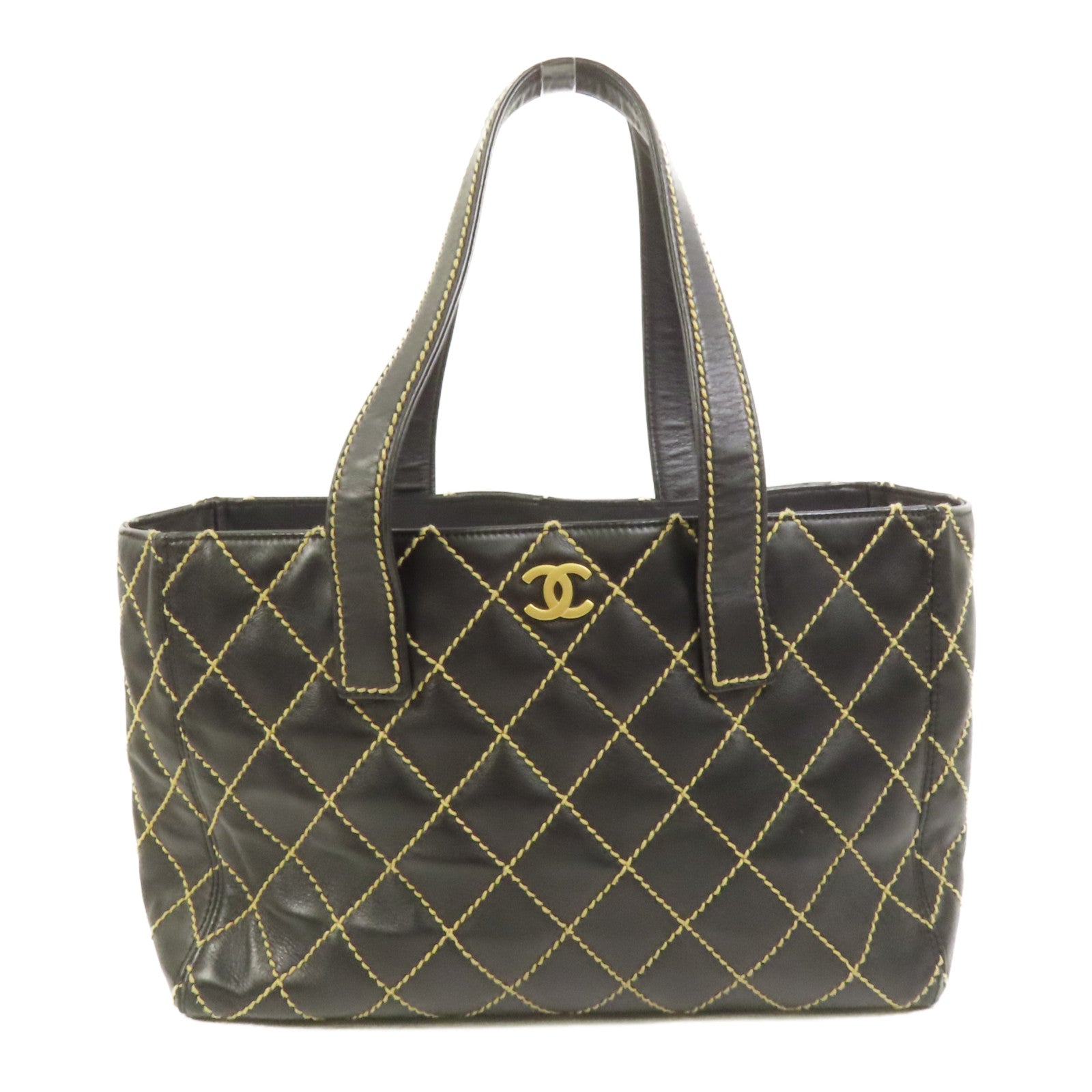 CHANEL 牛皮皮革Tote Bag金扣肩背袋