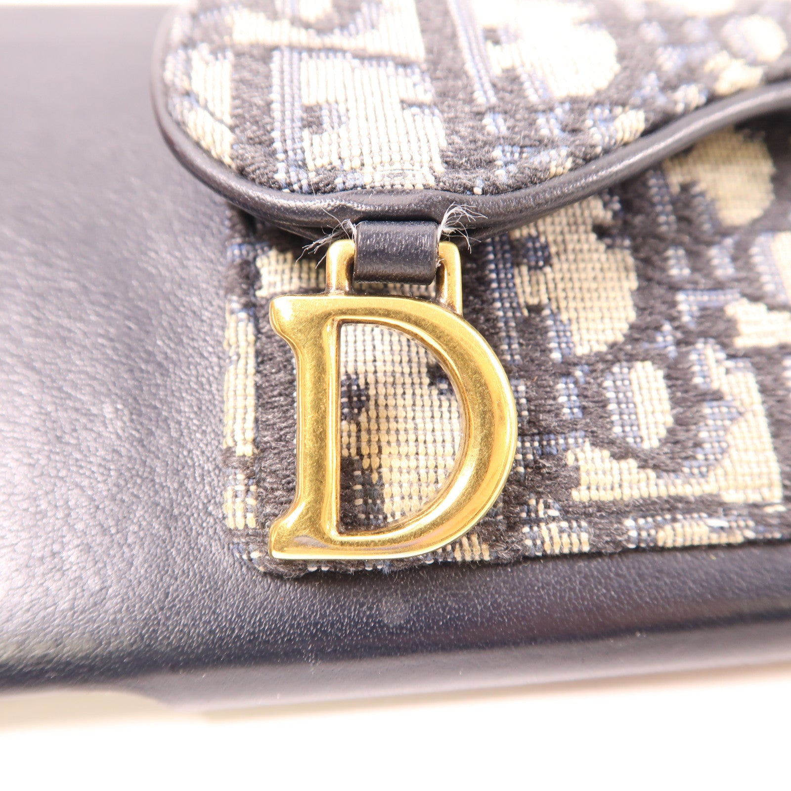 Dior 皮革/帆布iphone 10 Case金扣黑色/藍色