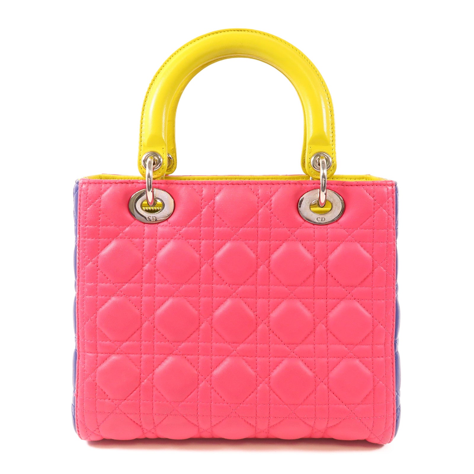 Dior 羊皮皮革Lady Dior銀扣手挽肩背兩用袋