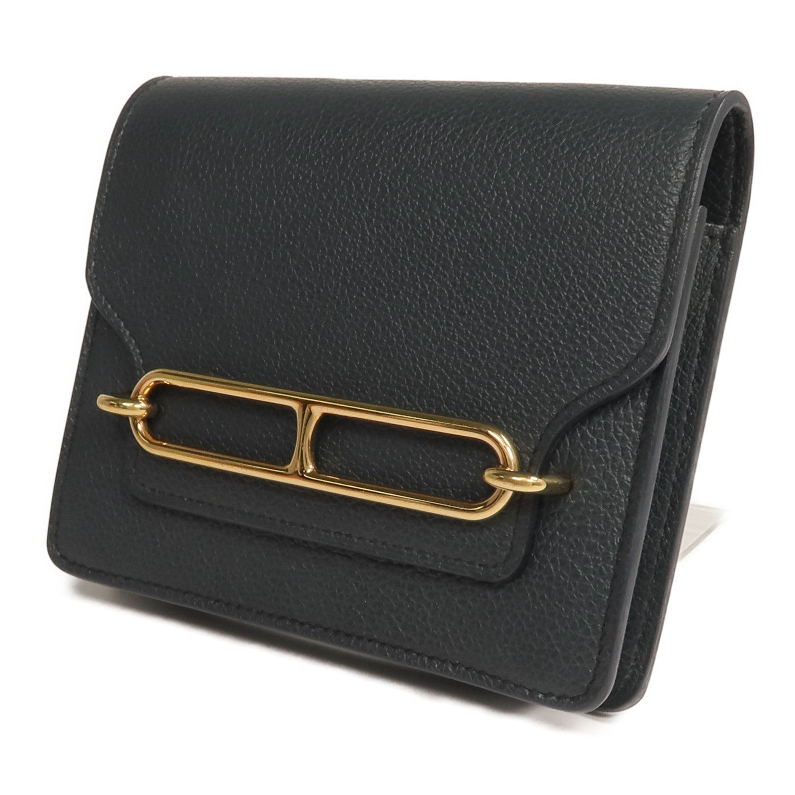 HERMES Evercolor皮革Roulis Slim錢包Vert Rousseau