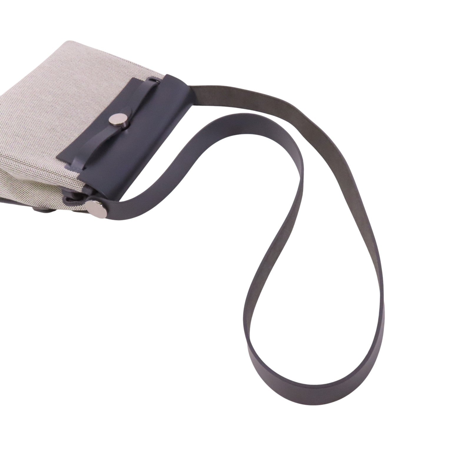 HERMES 帆布Mini Herbag銀扣肩背袋