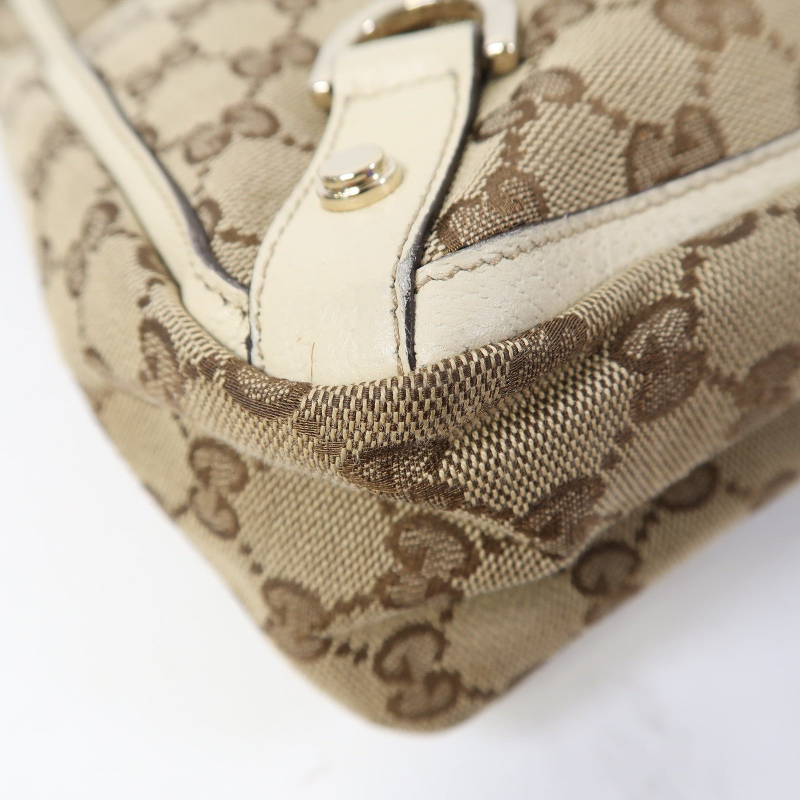 GUCCI (PRICE DOWN) GG GHW Shoulder Tote Bag 170004 Canvas Brown