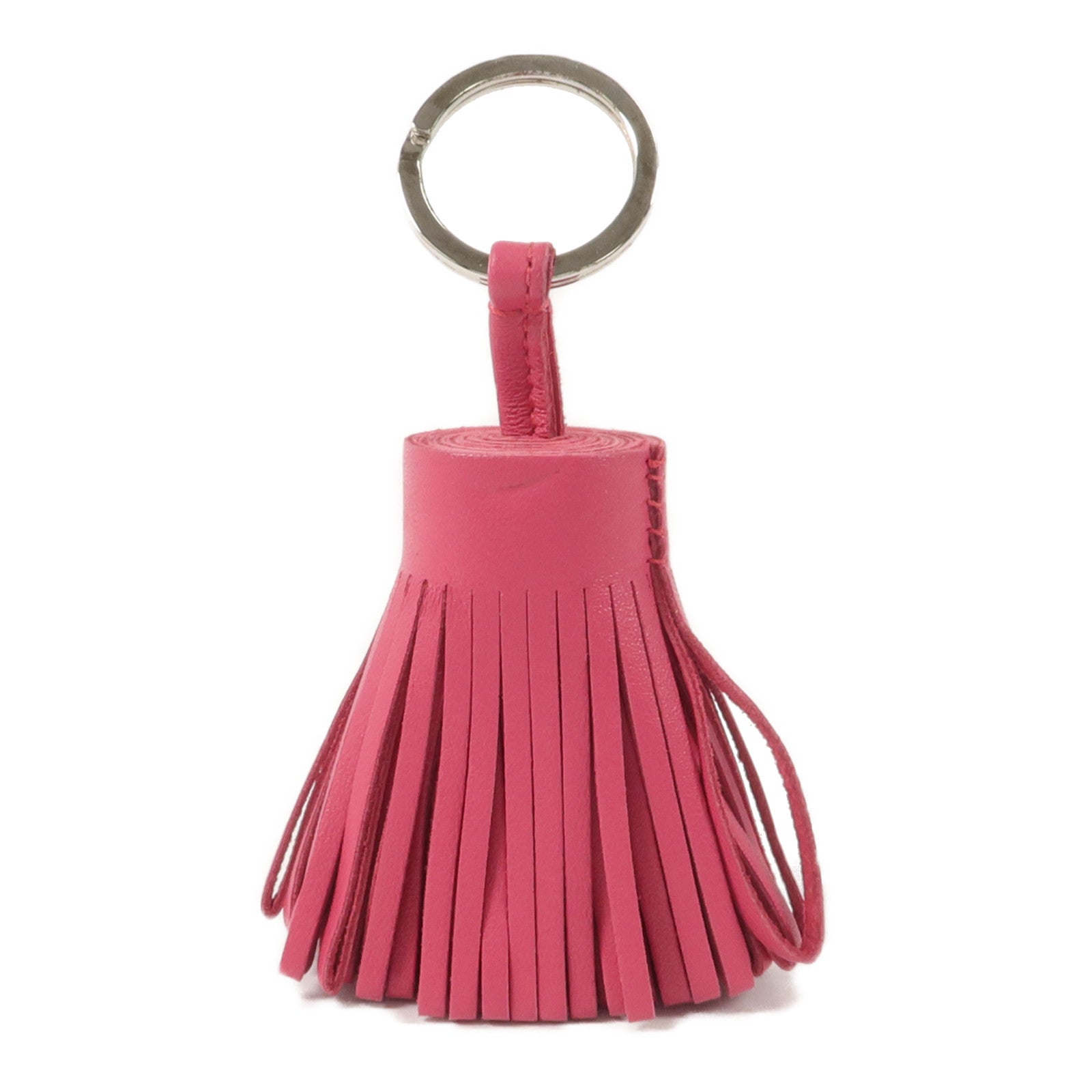 HERMES Milo皮革Carmen鎖匙扣Fuchsia