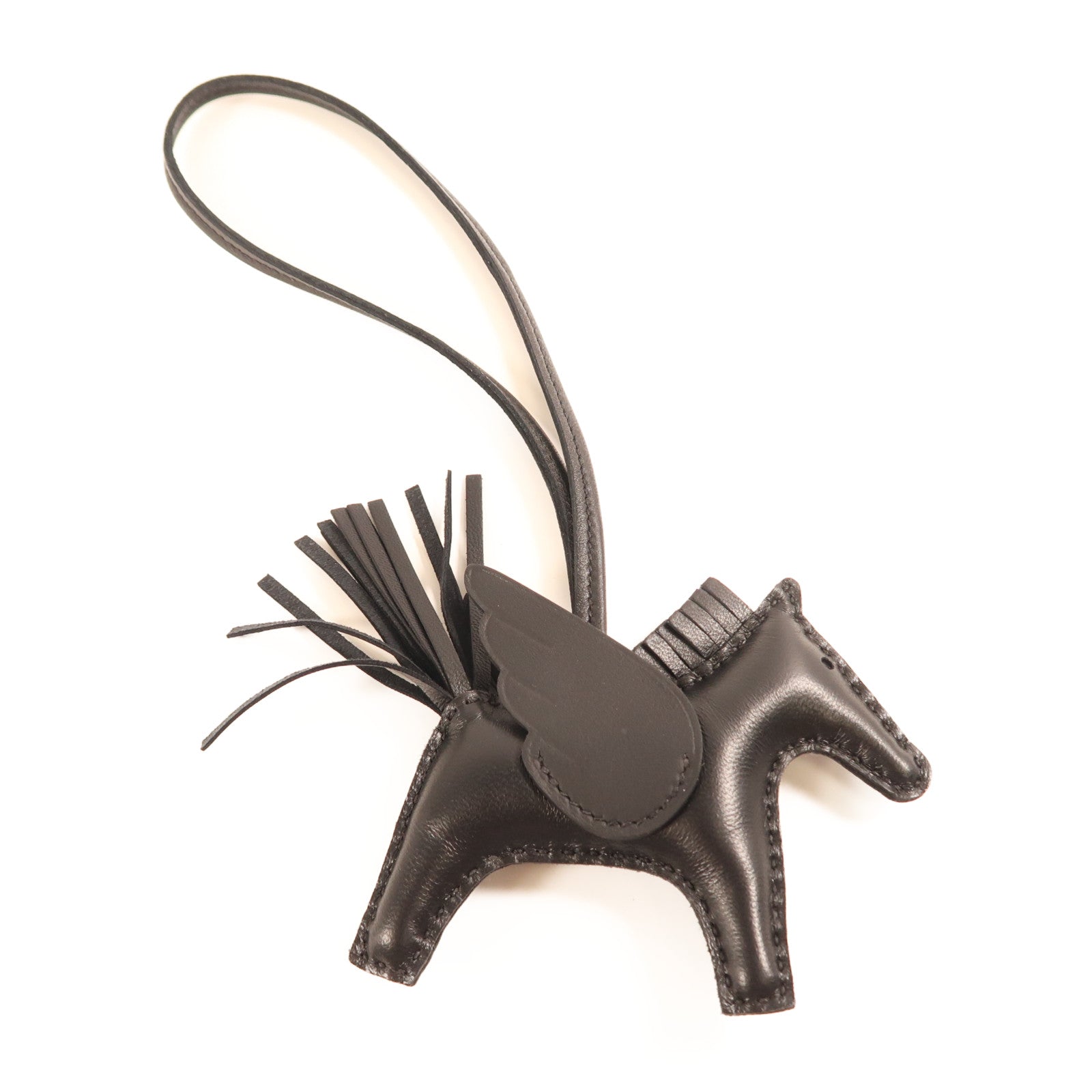 HERMES Rodeo Pegase PM Charm Milo Leather Swift Leather Stamp K 89 Noir Black