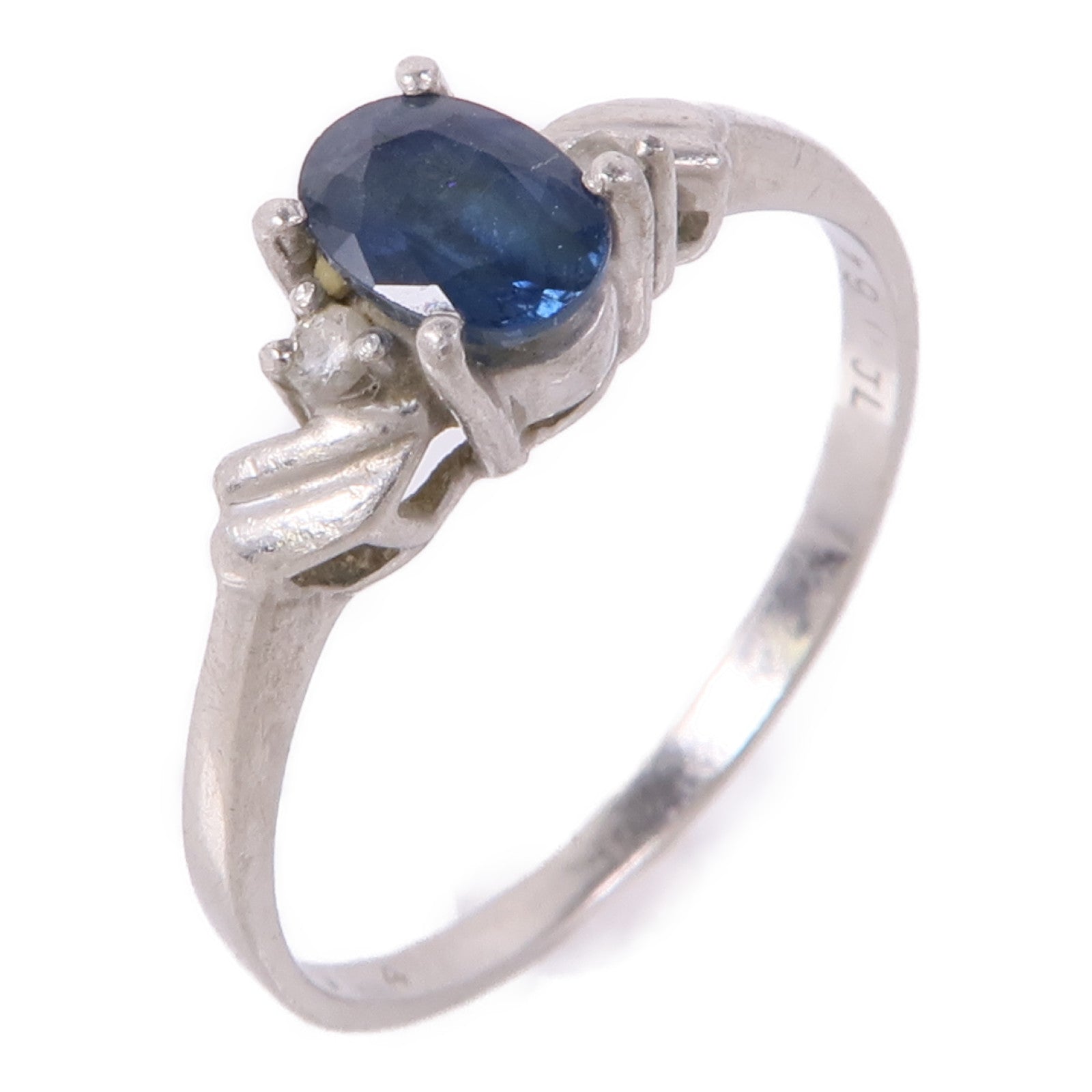 JEWELRY 【激減優惠】PT900鉑金Sapphire/Diamond Ring藍寶石/鑽石戒指US#7.5