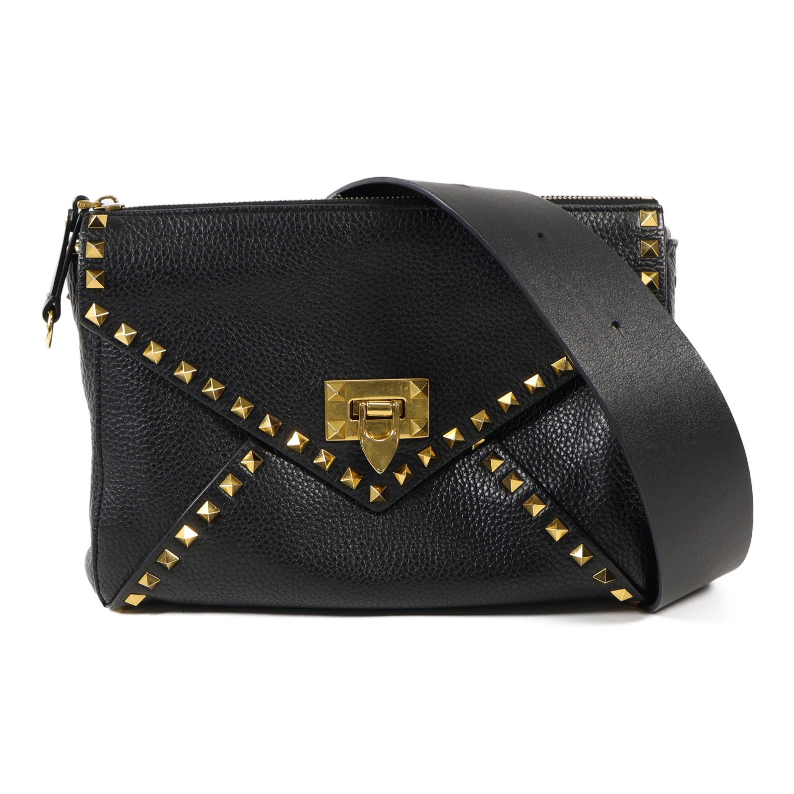 Valentino 【激減優惠】牛皮皮革Shoulder Bag金扣肩背袋