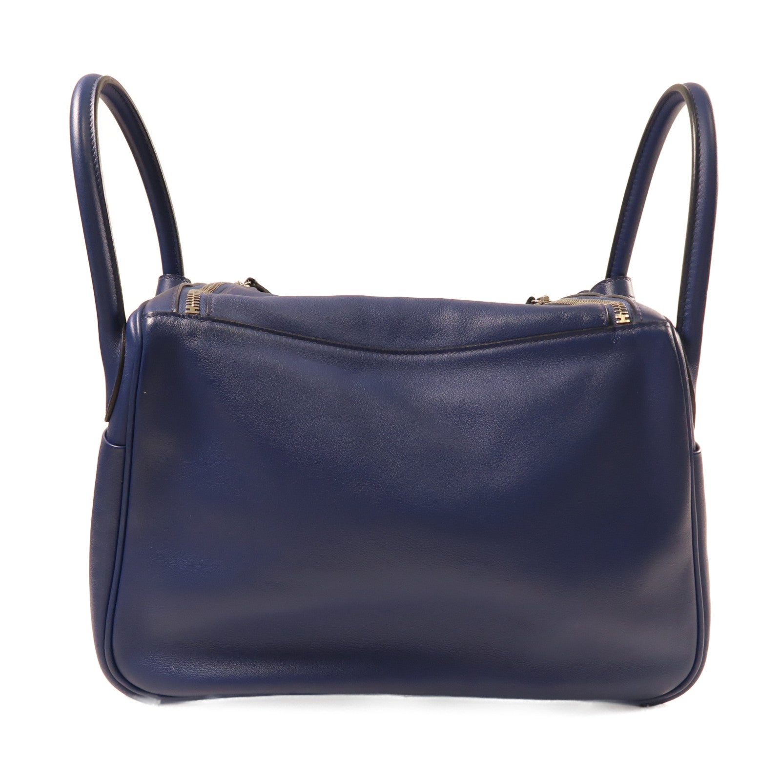 HERMES PHW Lindy 30 2Way Shoulder Hand Bag  Vaux Swift Leather Blue Indigo