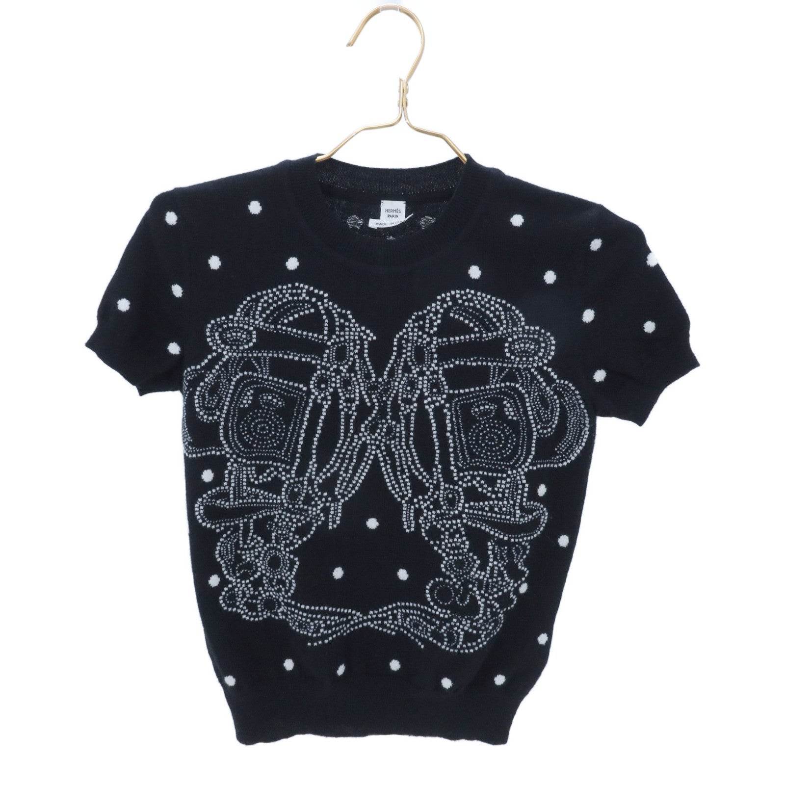 HERMES Cashmere/Cotton Bride De Gala Knit Top針織