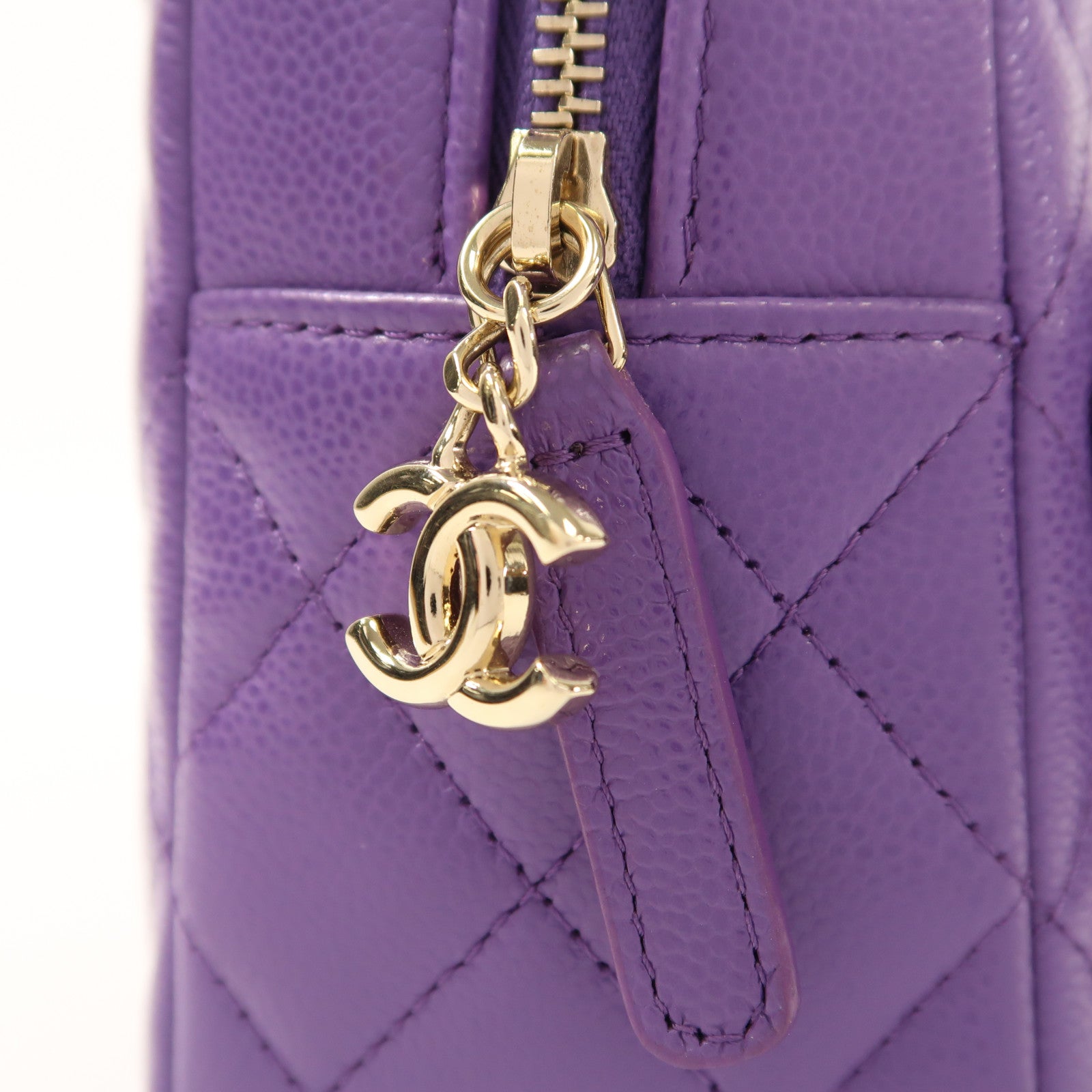 CHANEL 牛皮皮革Rucksack金扣鏈帶背包