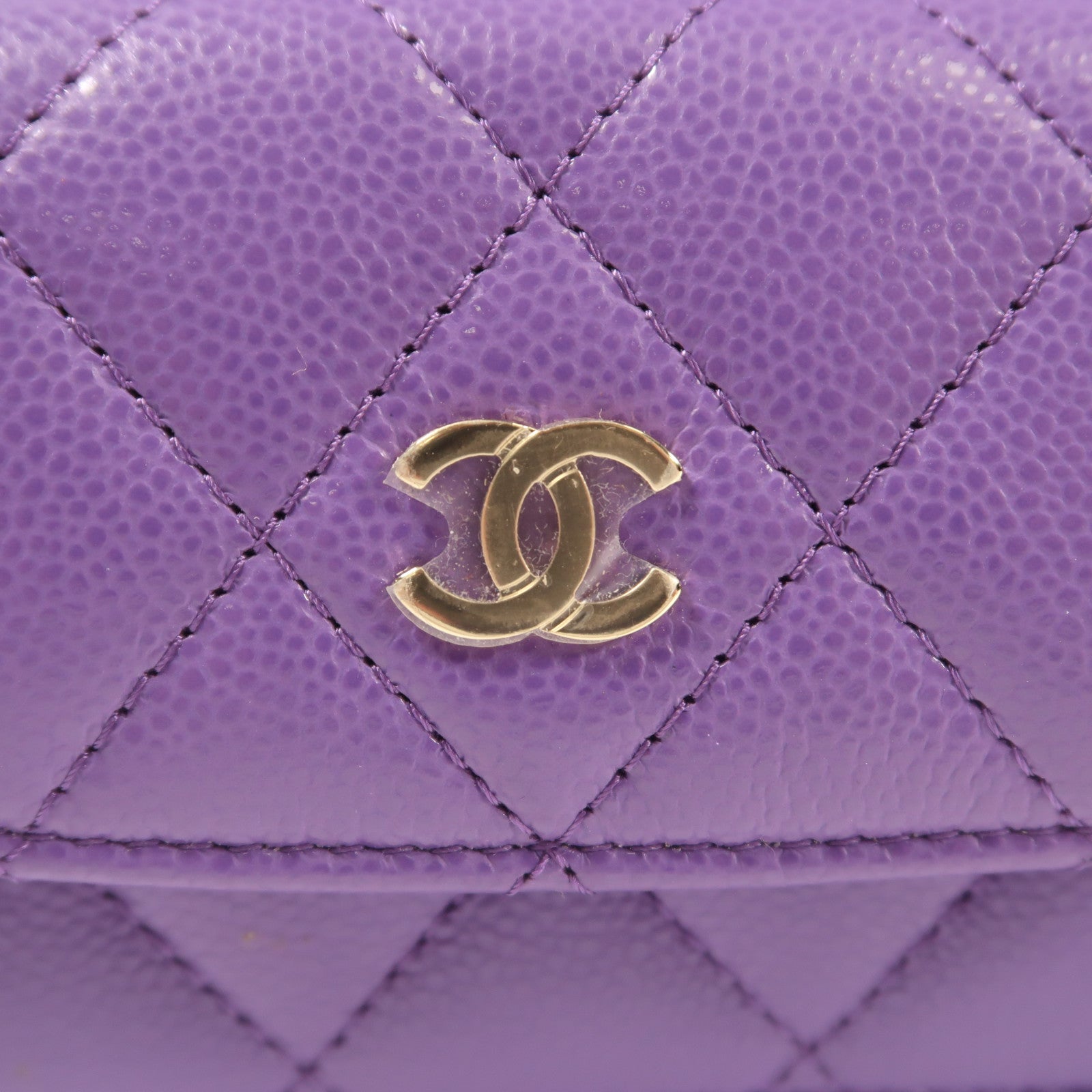 CHANEL 牛皮皮革Rucksack金扣鏈帶背包