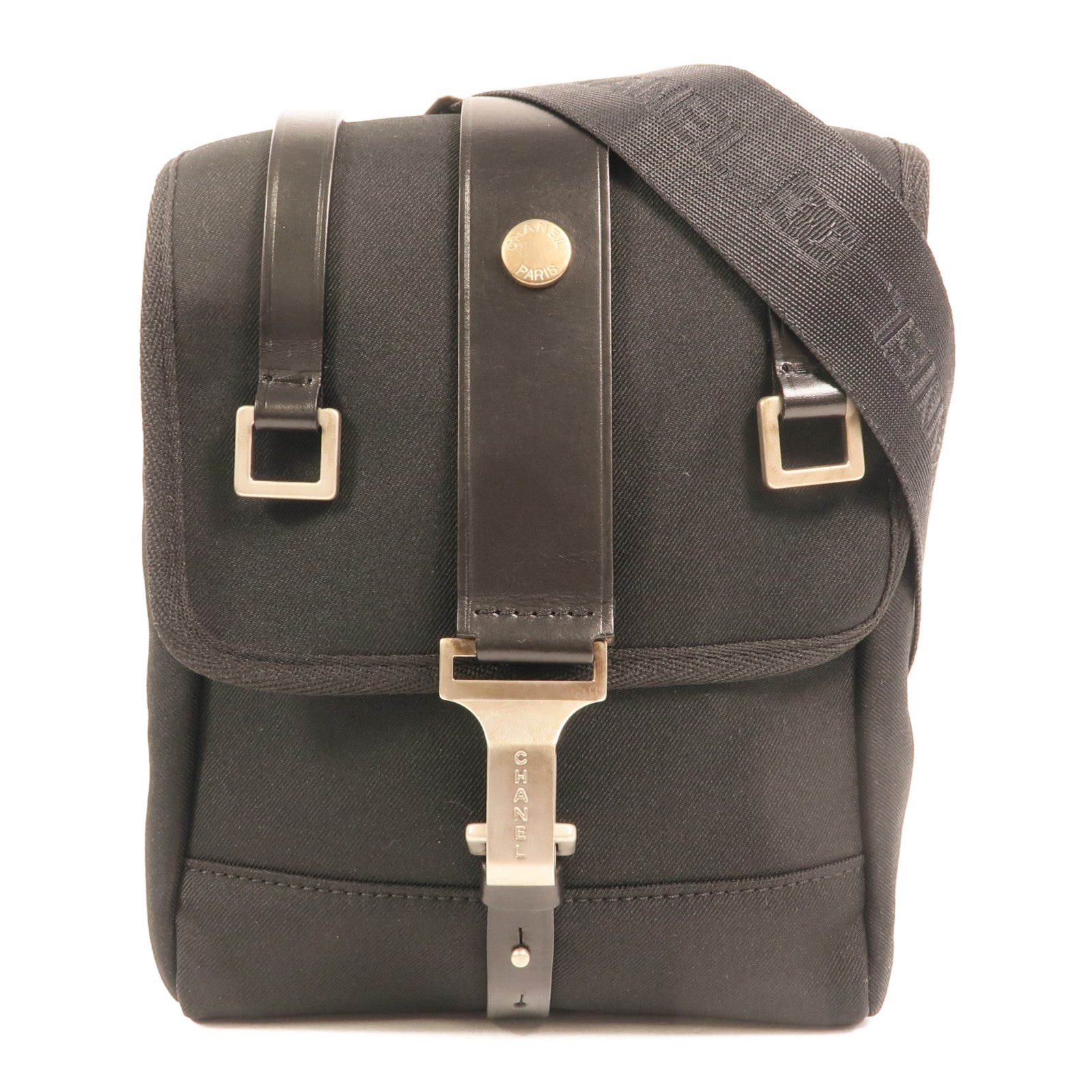 CHANEL 帆布Sports Line Shoulder Bag銀扣肩背袋