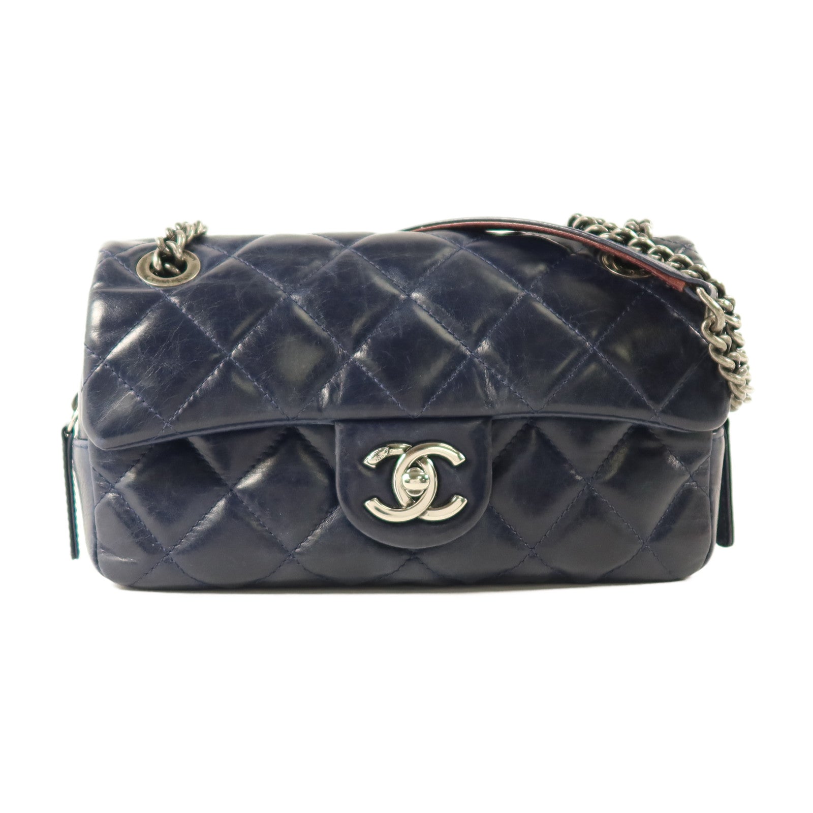 CHANEL 【激減優惠】羊皮皮革Chain Shoulder銀扣鏈帶肩背袋