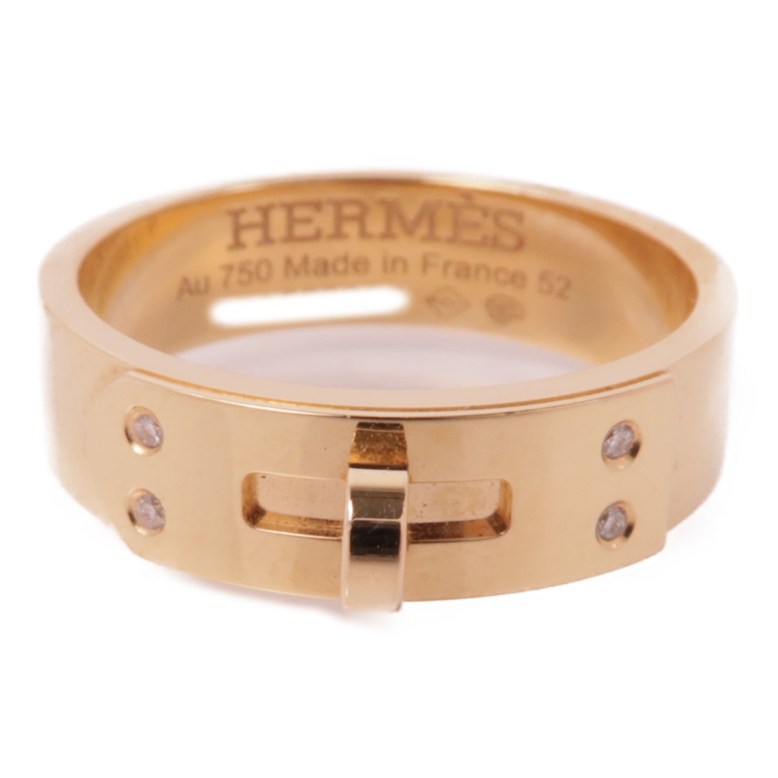 HERMES Kelly Ring Hermes#52 US#6 18K Pink Gold