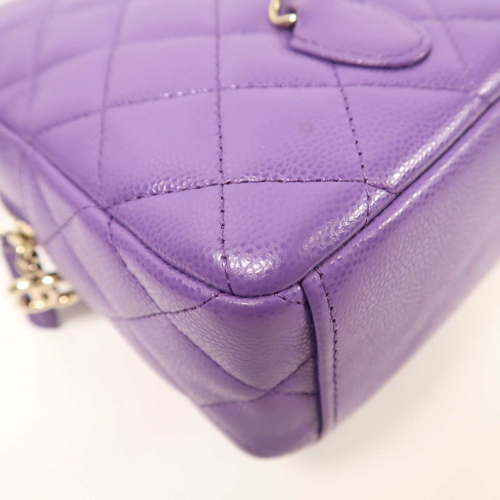 CHANEL 牛皮皮革Rucksack金扣鏈帶背包