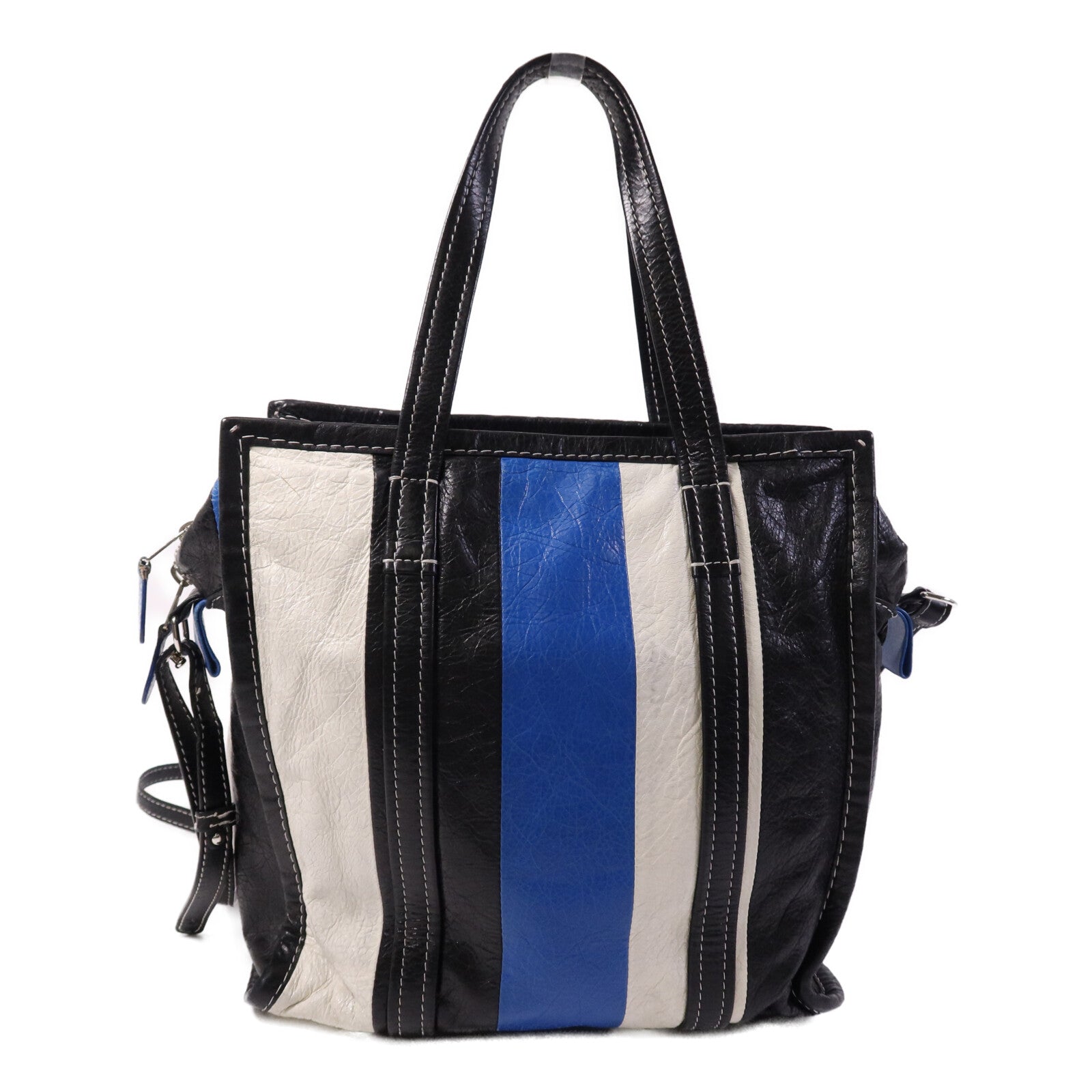 BALENCIAGA 牛皮皮革Bazaar Shopper銀扣手挽肩背兩用袋