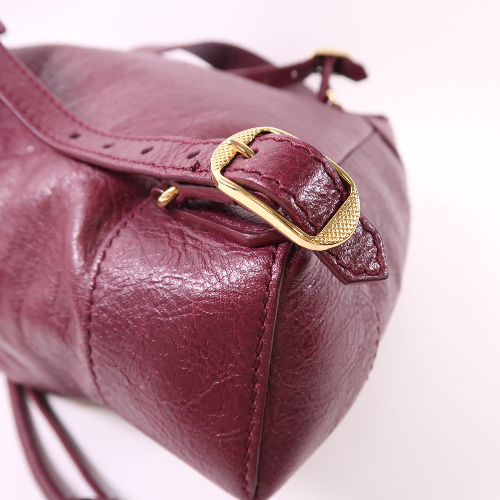 BALENCIAGA GHW BackPack Rucksack Calfskin Leather 407547 Red