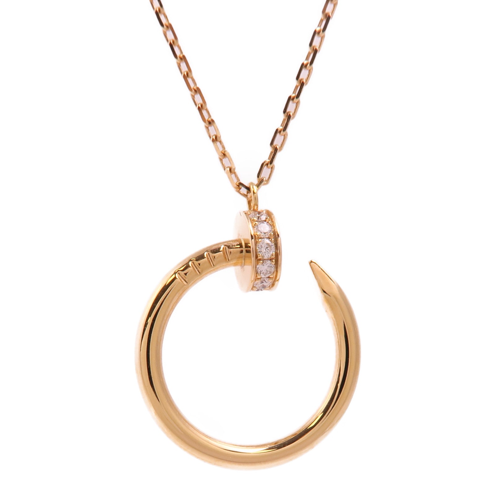 CARTIER 18K玫瑰金Juste Un Clou Necklace Diamond鑽石項鍊