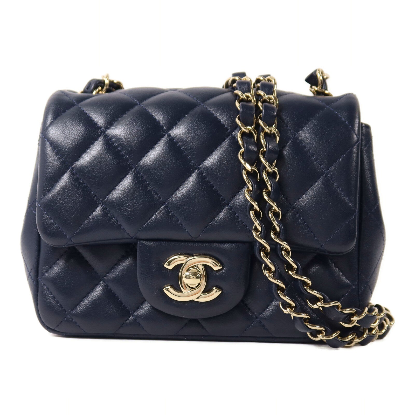CHANEL 羊皮皮革Mini Classic 17鏈帶肩背袋