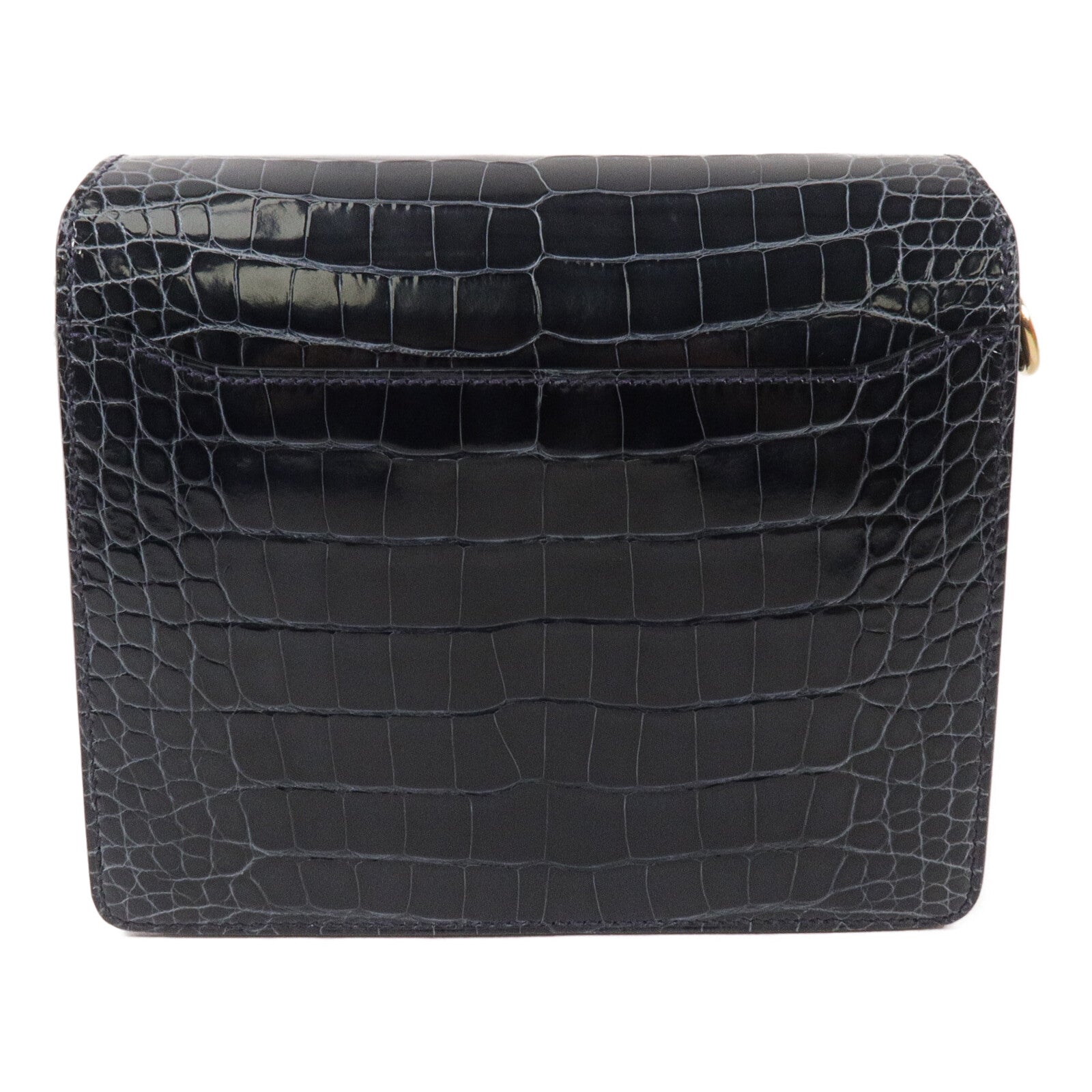 HERMES 鱷魚皮革Roulis Mini肩背袋Bleu Baltioue