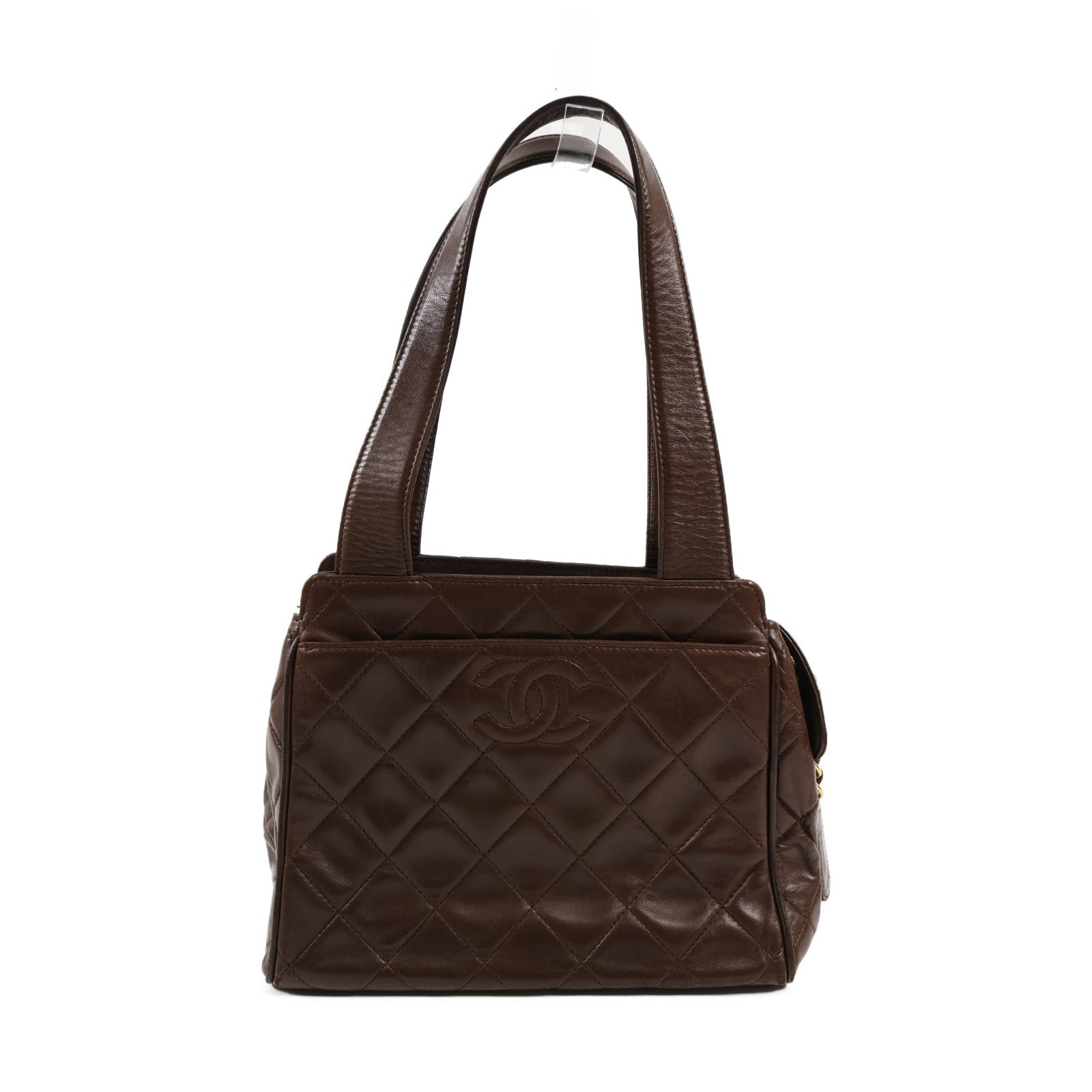 CHANEL 羊皮皮革Vintage Hand Bag金扣手挽袋