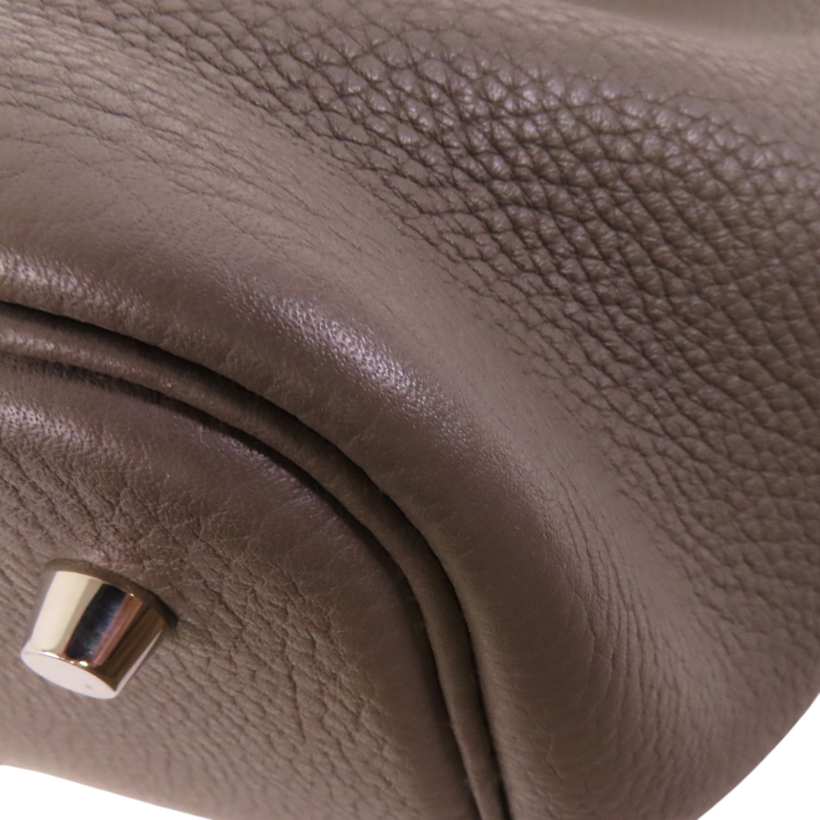 HERMES Clemence皮革Picotin MM銀扣手挽大