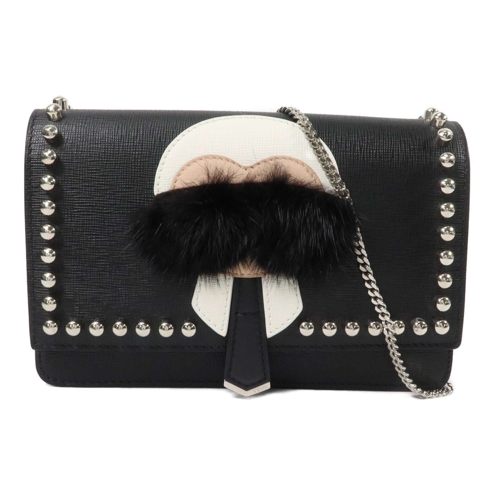 FENDI 牛皮皮革Karlito Woc鏈帶肩背袋