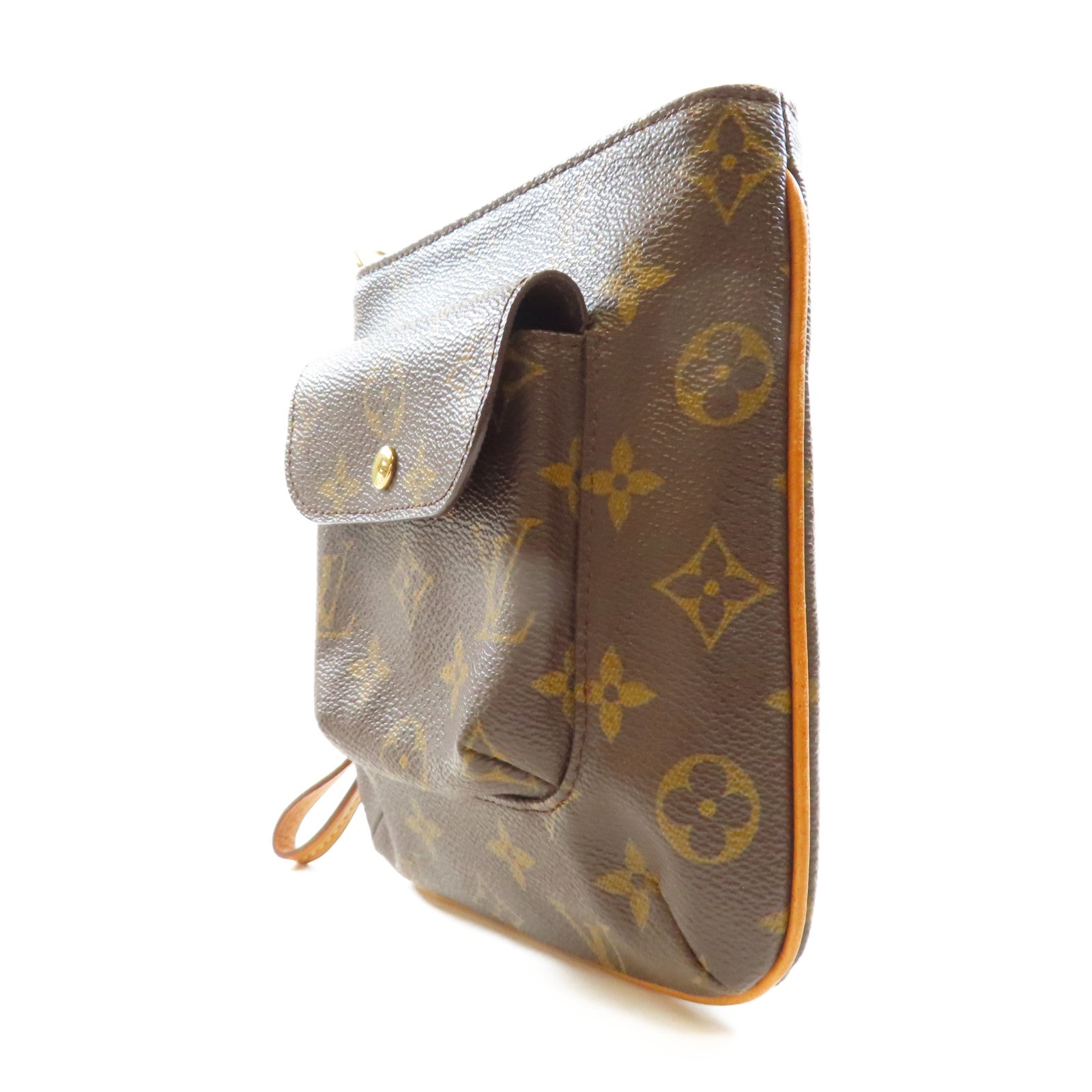 LOUIS VUITTON Monogram Particion金扣手拿包棕色