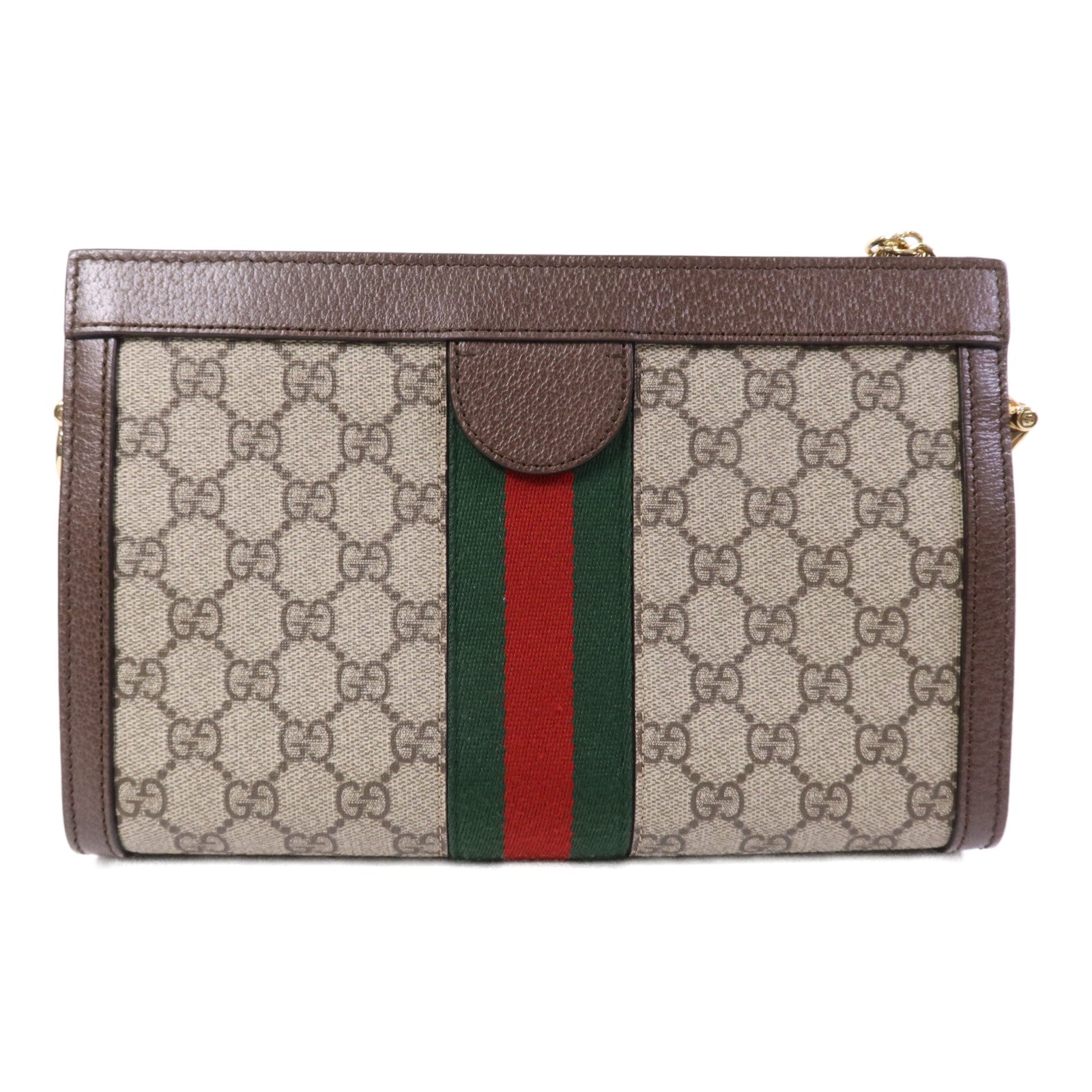 GUCCI 塗層帆布Ophidia GG金扣鏈帶肩背袋