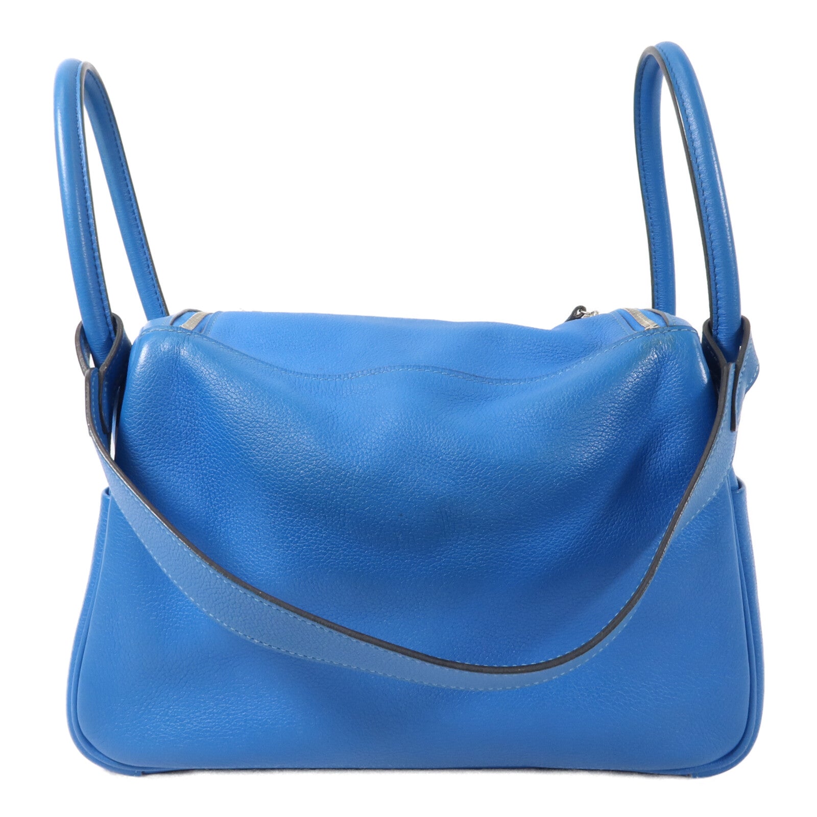 HERMES Evercolor皮革Lindy 26手挽肩背兩用袋Bleu Hydra